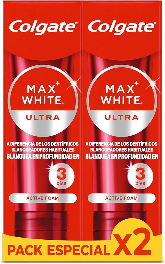 Colgate Max White Ultra Active Foam Blanqueador Dentífrico 🦷