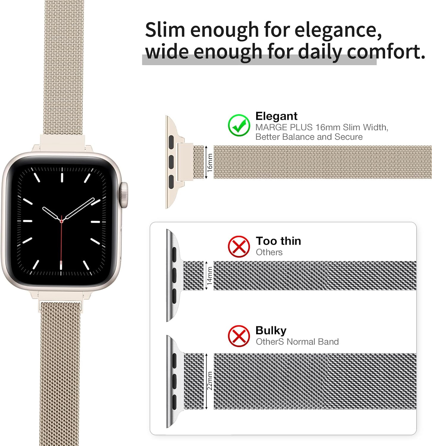 Detalle 2 de MARGE PLUS Slim Milanese Loop 16mm