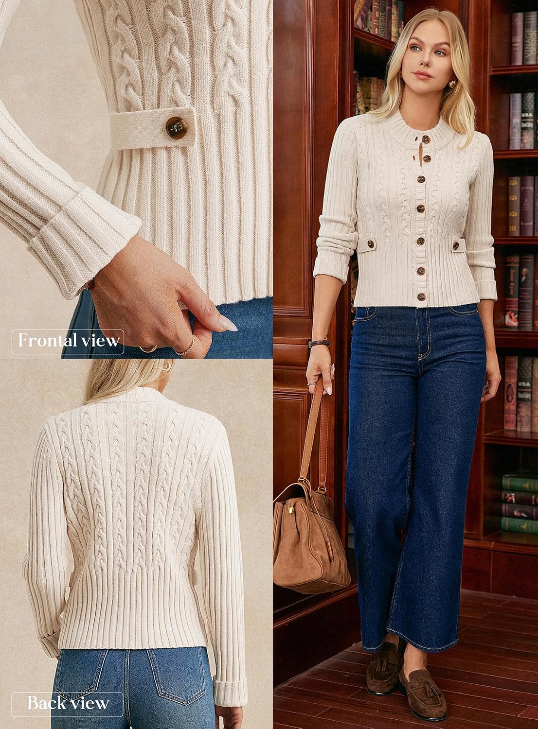 Detalle de GRACE KARIN Cable-Knit Cardigan