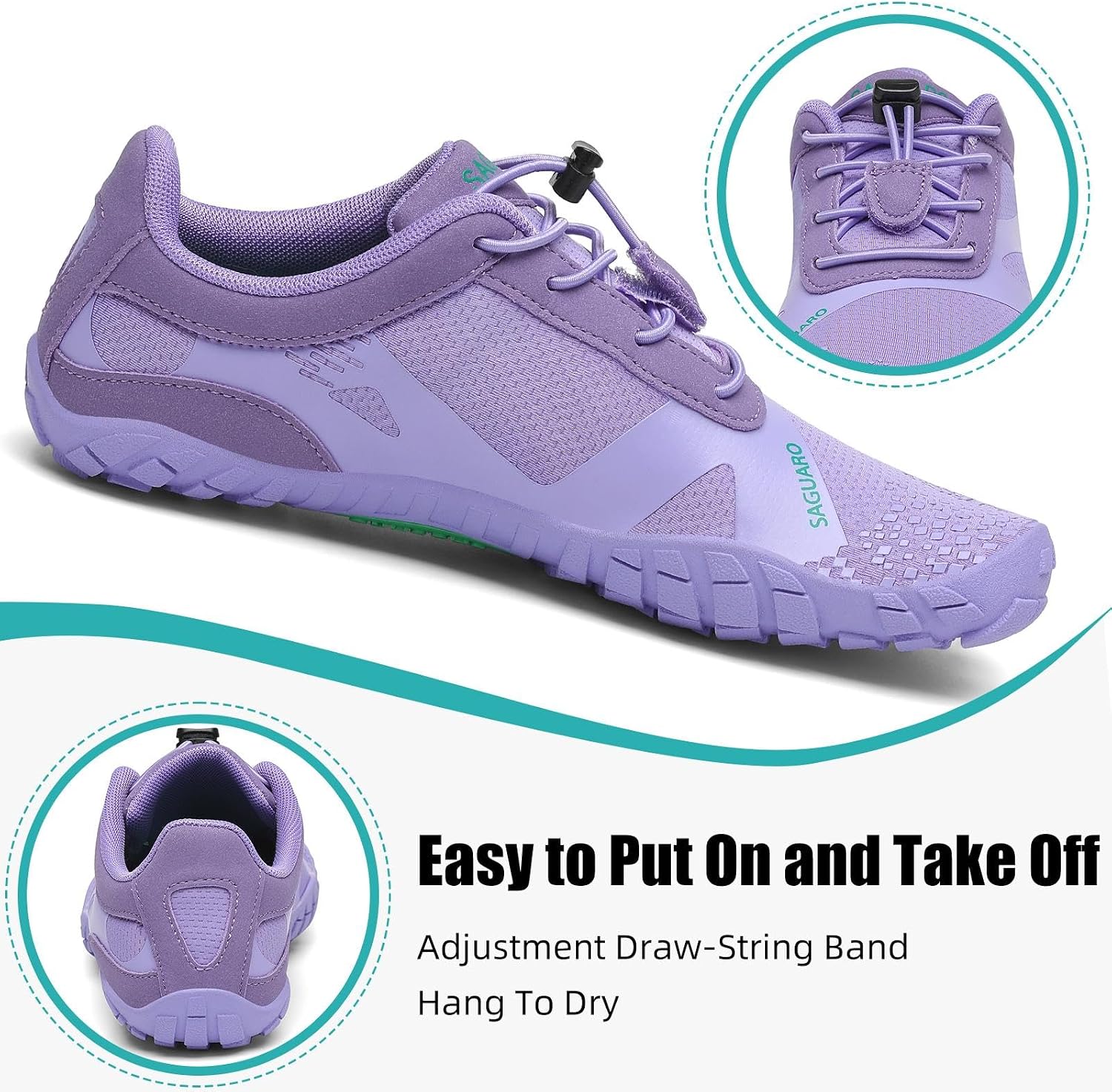 Detalle de SAGUARO Barefoot Shoes: Minimalist Trail Runner with Wide Toe Box and Zero Drop