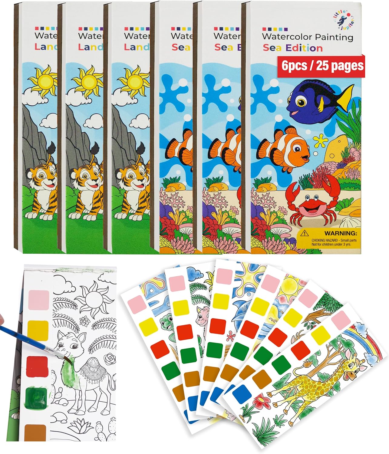 Detalle de Paint with Water Books for Kids, 6-Book Set