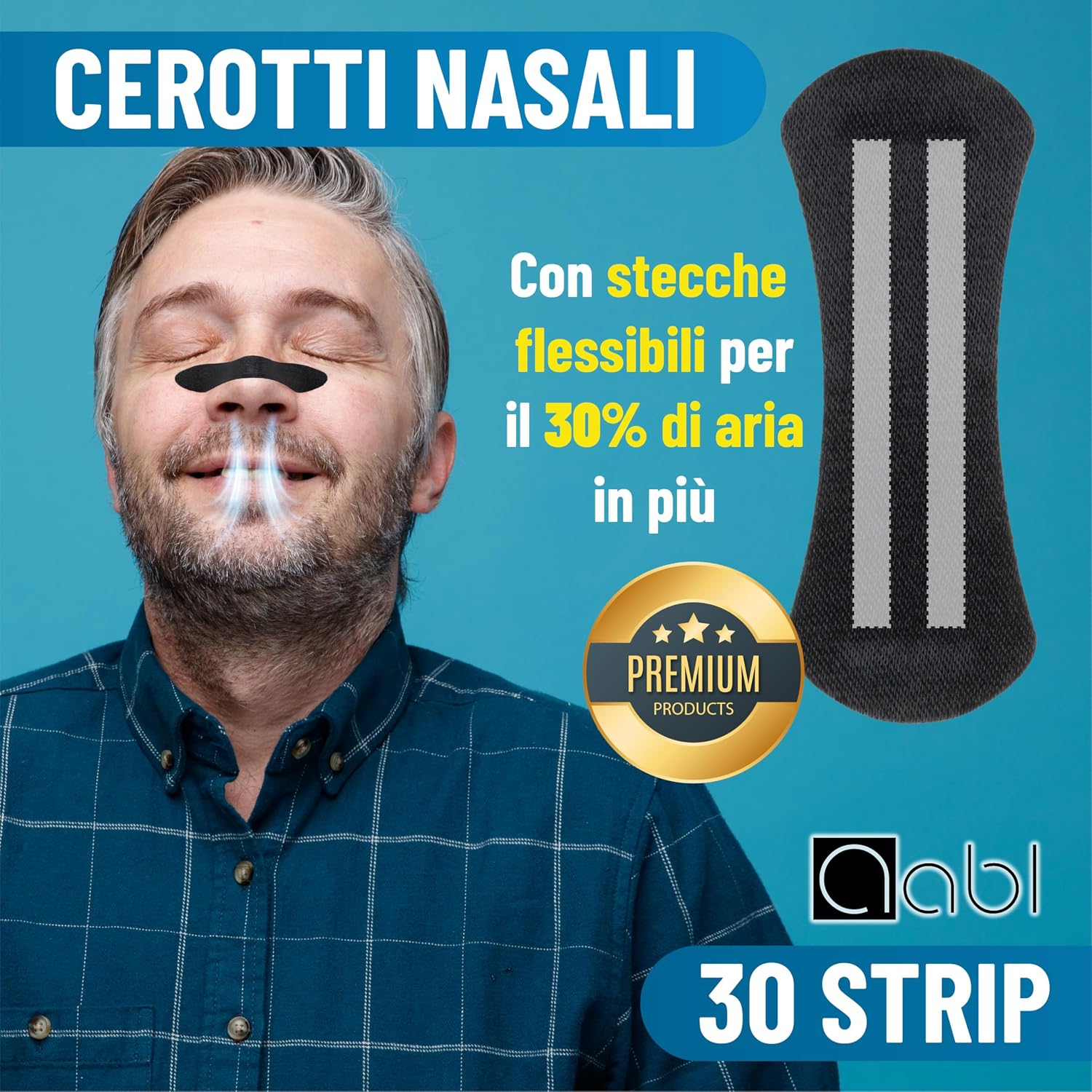 Thumbnail 2 de Cerotti Nasali – 30 Cerottini Adesivi per Respirazione Migliorata, Dispositivo Medico Senza Medicinali