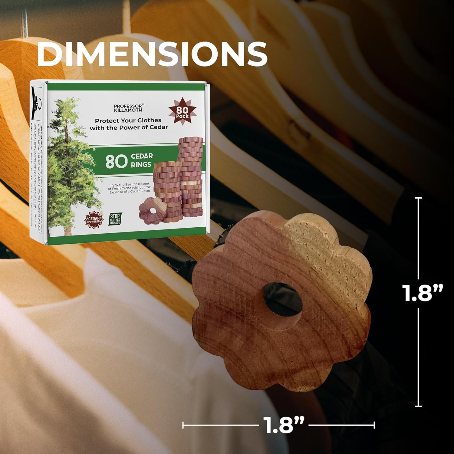 Thumbnail 5 de Professor Killamoth 80 Cedar Rings for Clothes Storage