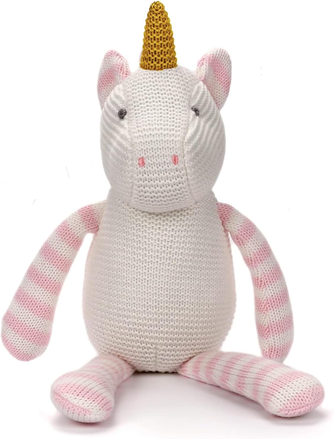 Detalle de FLUFFYFUN Organic Baby Soft Toys Pink Unicorn Teddy (7.1") for Newborns