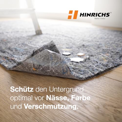 Detalle de Hinrichs Malervlies 50 m × 1 m, 180 g/m² – rutschhemmendes Abdeckvlies für Boden, Treppen und Möbel