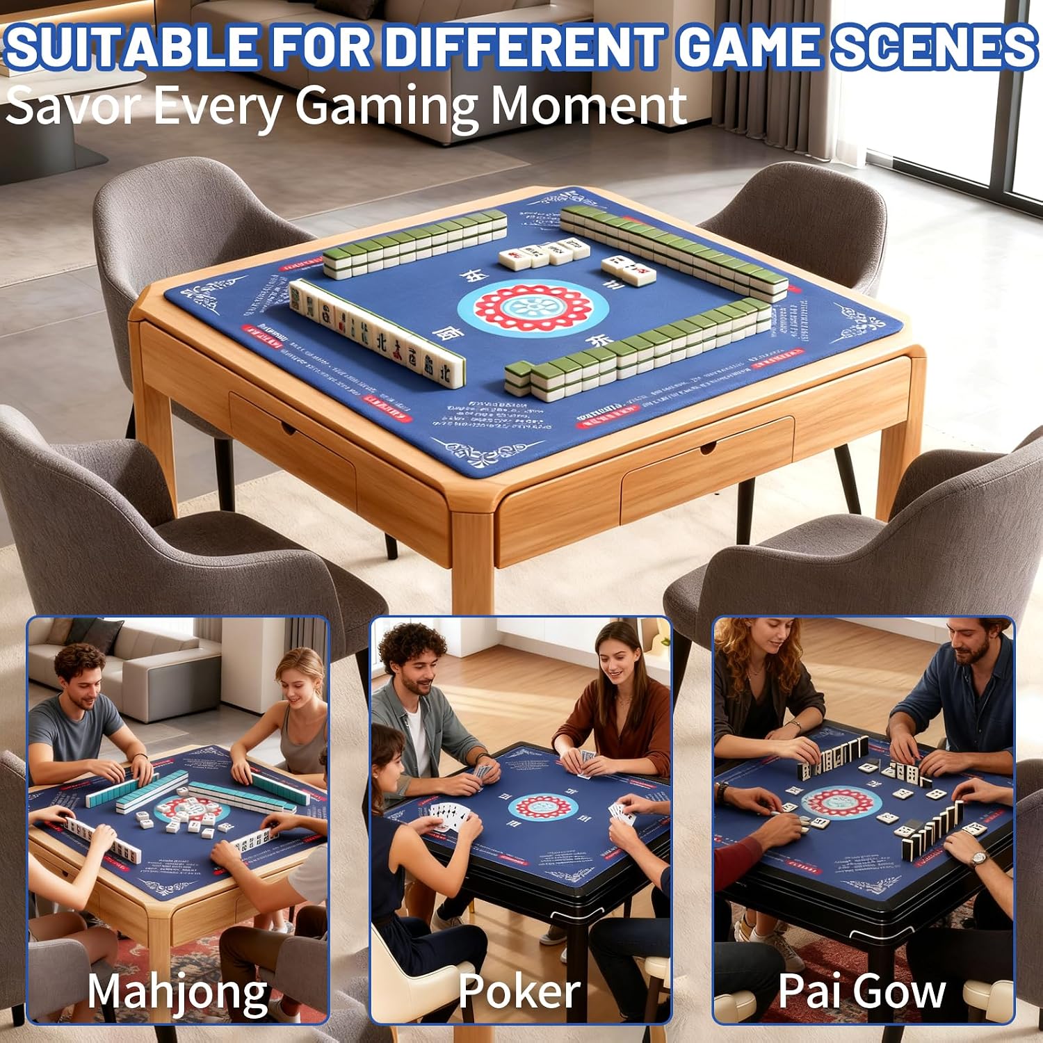 Thumbnail 6 de Linoows Mahjong Mat 31.5x31.5 Inch ๐ฒ