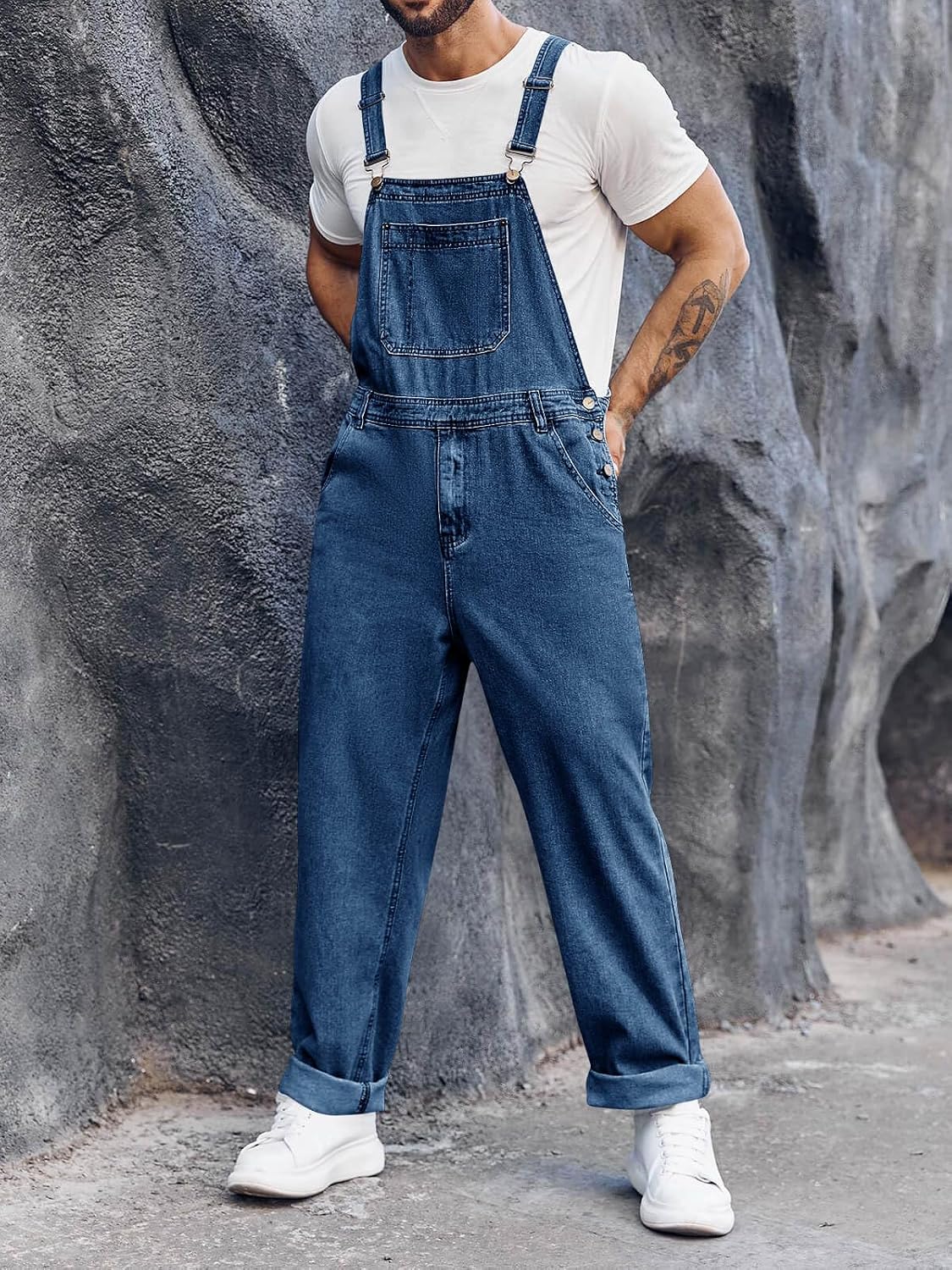 Thumbnail 4 de Runcati Herren Denim Latzhose Jeans Arbeitshose Jumpsuit