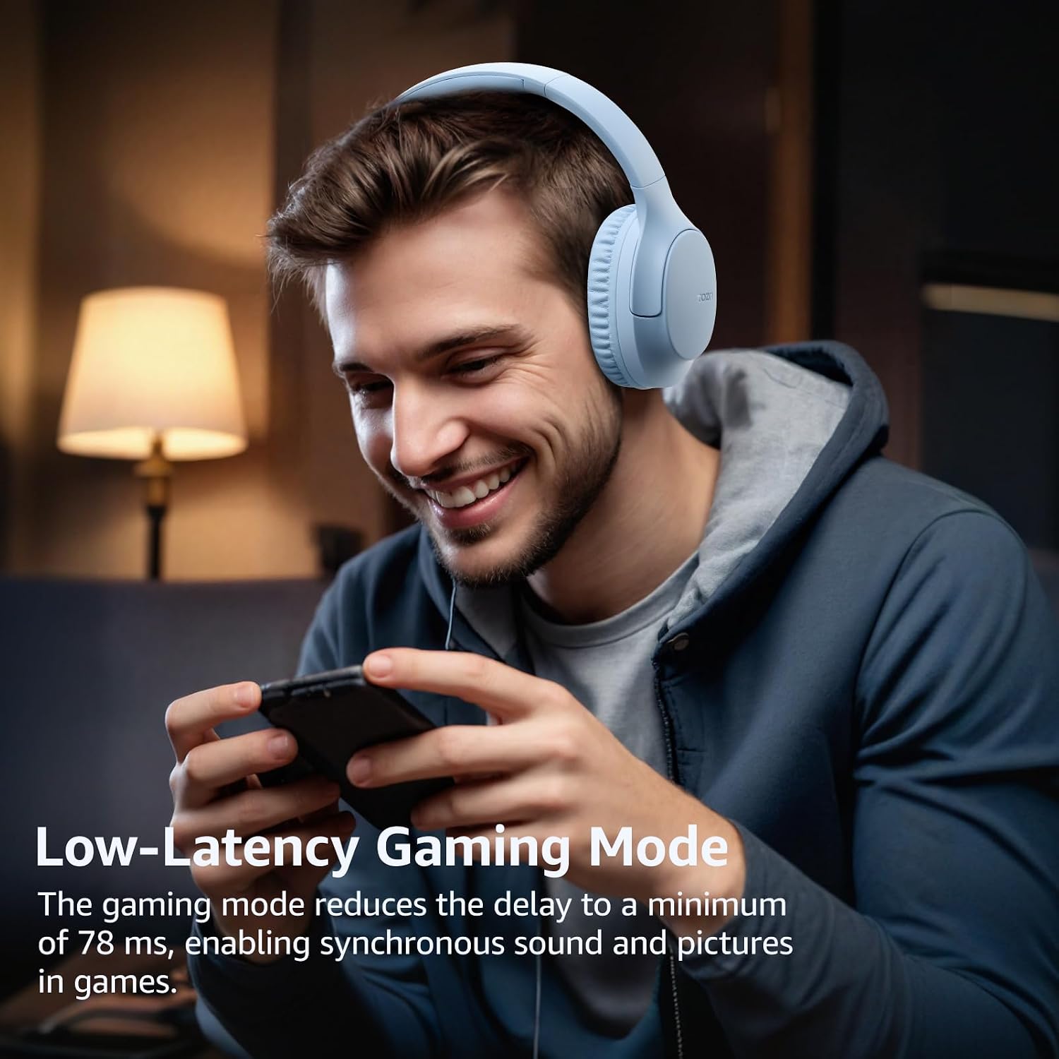 Detalle de TOZO HA1 Over-Ear Kopfhörer – kabellos mit BT 5.4, ENC Noise Cancelling, 70 Std. Akkulaufzeit und faltbarem Design