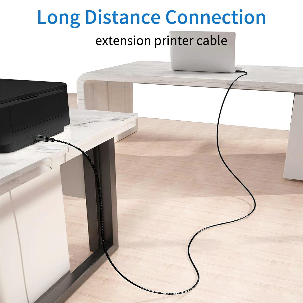 Thumbnail 1 de XGMATT USB-Druckerkabel 2 m (USB 2.0 Typ B) schwarz – für kompatible Drucker von HP, Canon, Epson & Co.