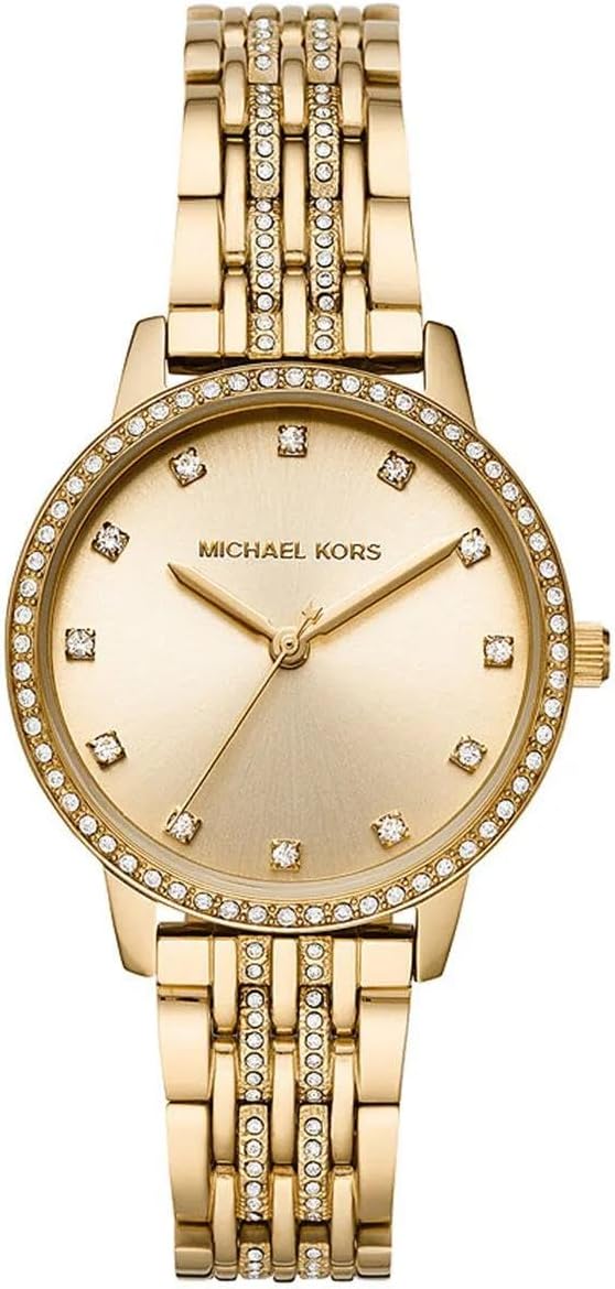Detalle 1 de Michael Kors Montre Melissa pour Femme – Montre quartz 3 aiguilles, bracelet acier inoxydable, cadran rose gold, 36 mm