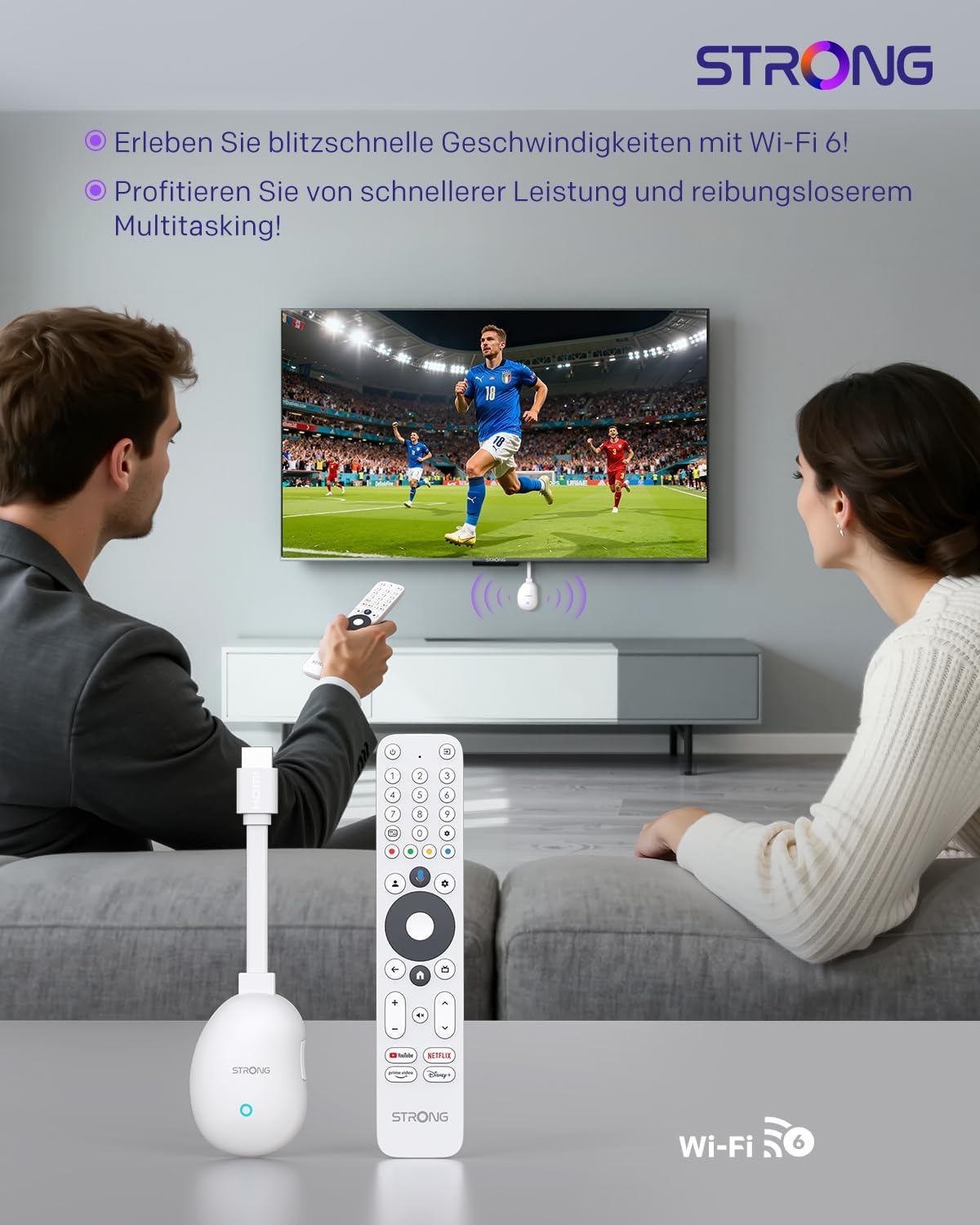 Thumbnail 3 de Strong LEAP-Neve 4K UHD Streaming Stick mit Google TV, WLAN 6, Ethernet und Dolby Vision/Atmos
