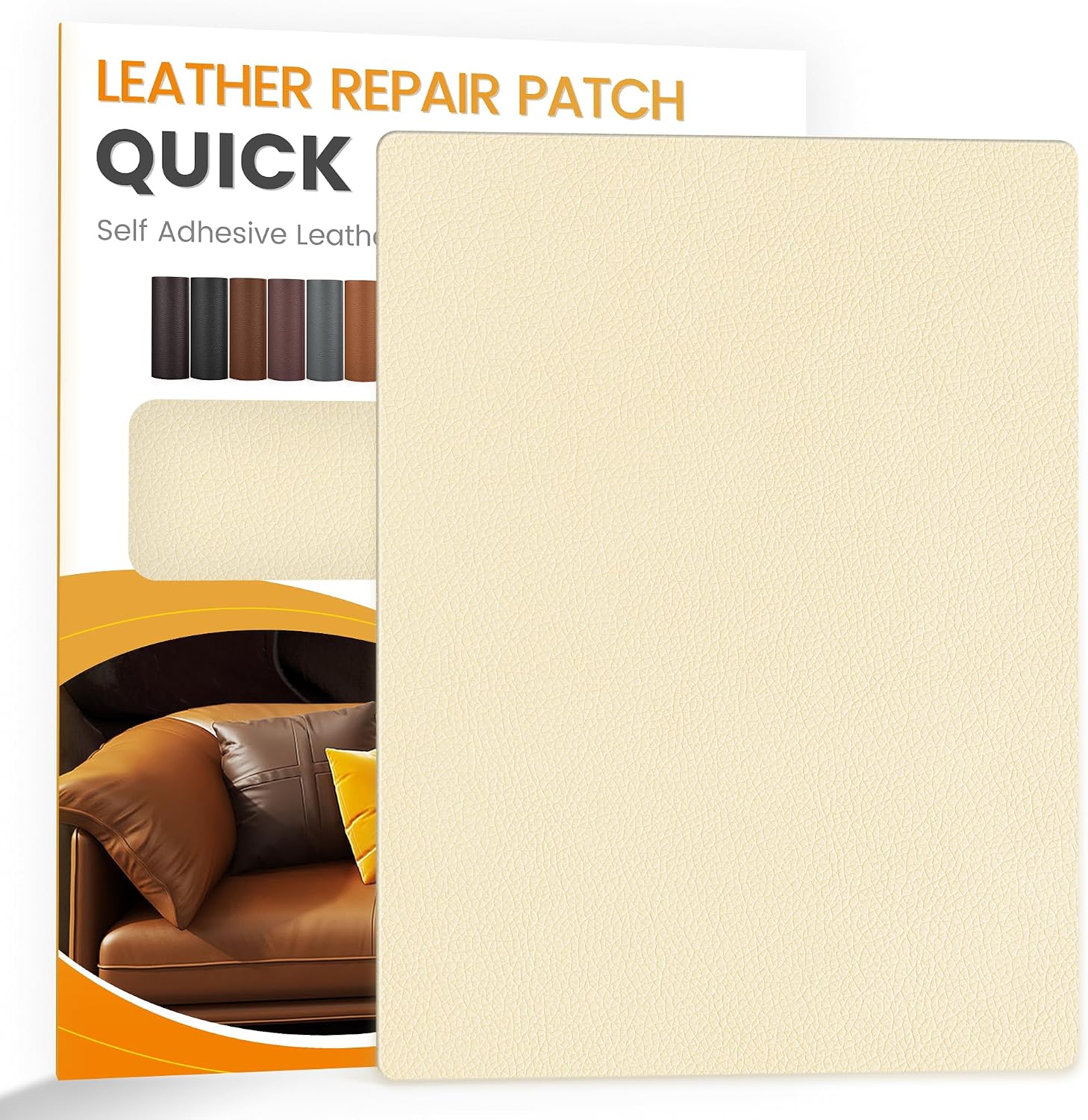 Thumbnail 6 de Kit de réparation autocollant en similicuir YAFLC (patch) pour meubles et sièges, noir, 40,6 × 160 cm