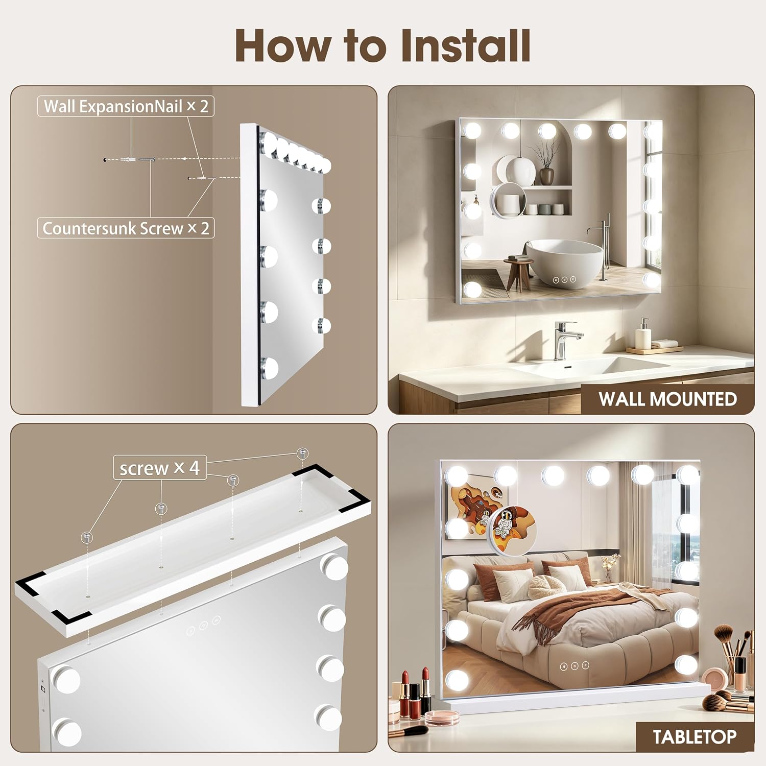 Detalle 2 de NUSVAN Vanity Mirror 50x40cm ๐