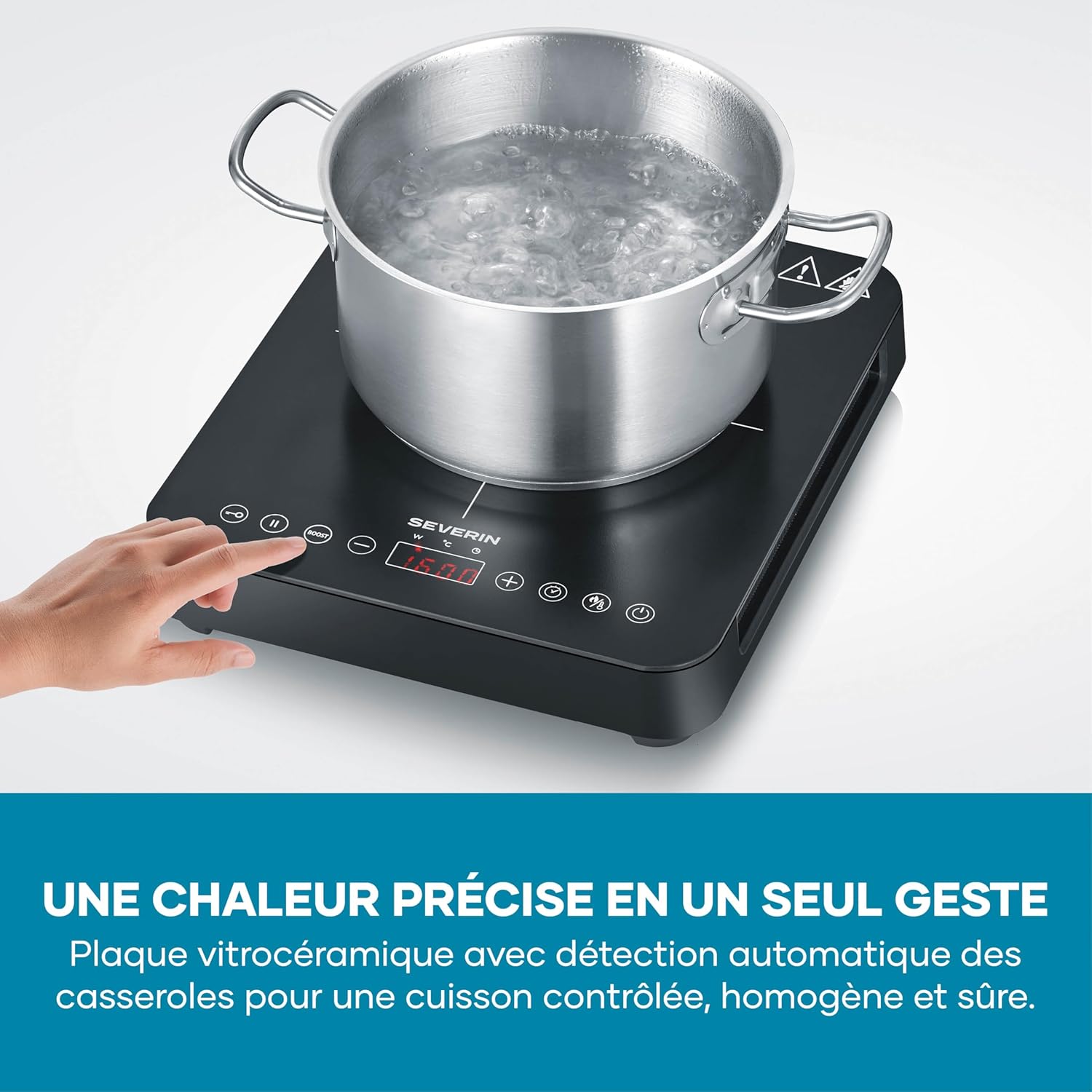Thumbnail 4 de Severin KP 1026 : plaque de cuisson à induction 2 000 W vitrocéramique, thermostat jusqu’à 240°C