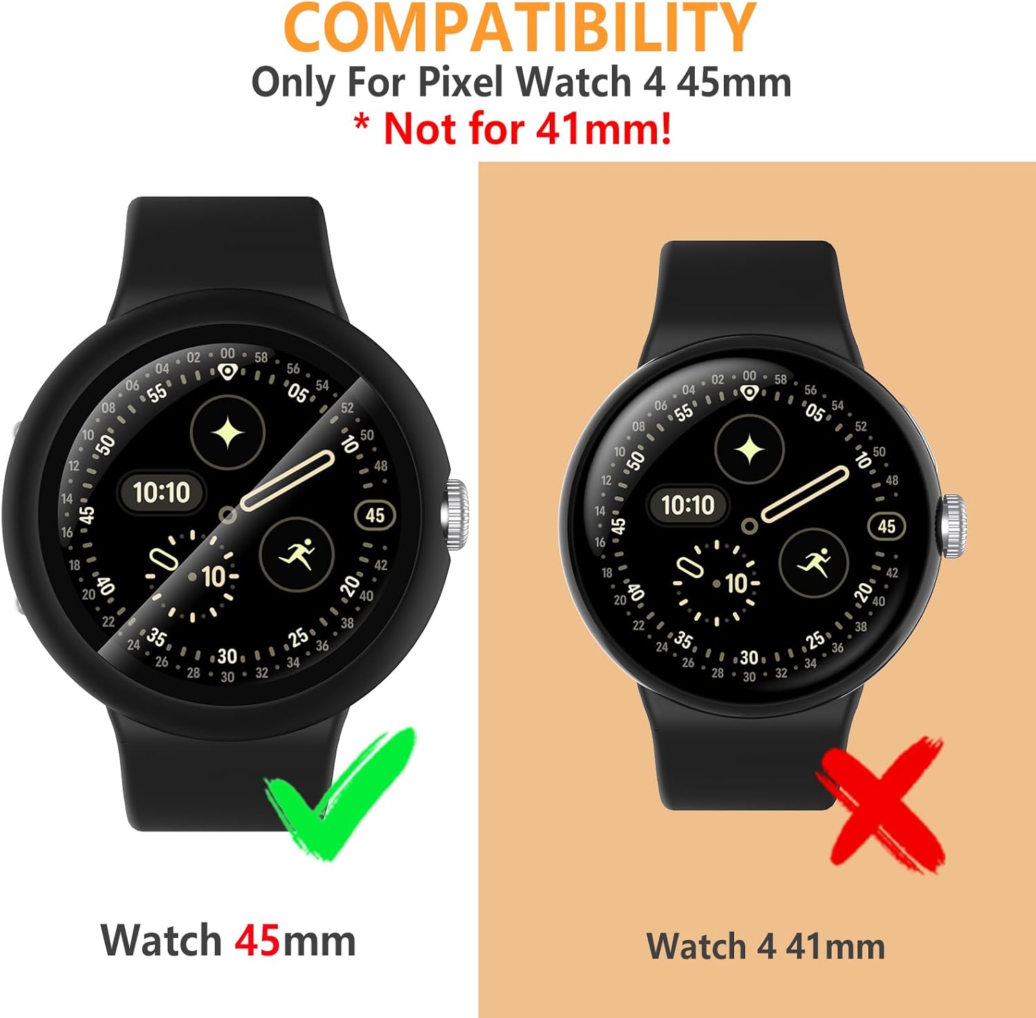 Thumbnail 2 de 5-Pack Hard Case with Screen Protector for Google Pixel Watch 4 (45mm, 2025) – Not for 3