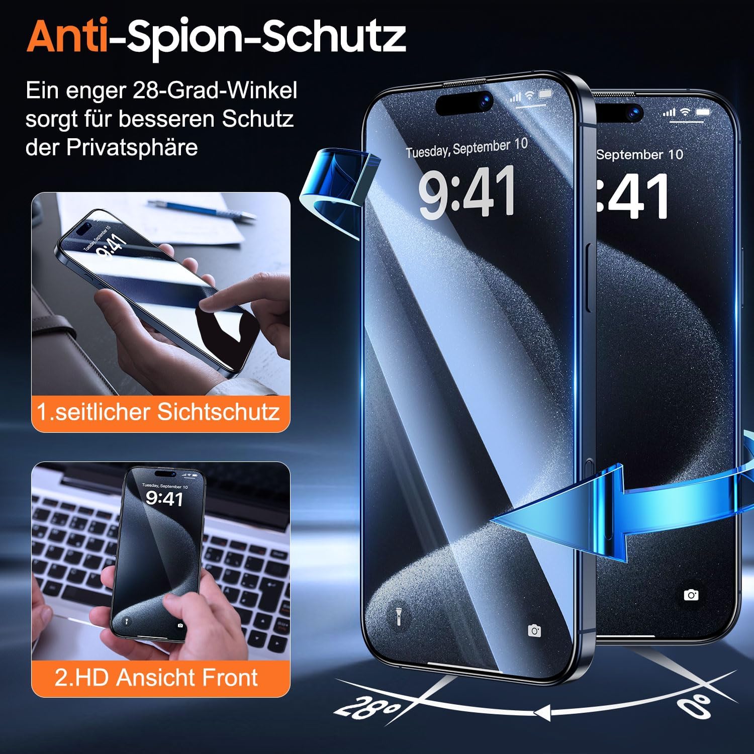 Thumbnail 5 de UniqueMe iPhone 15 Pro Sichtschutz 2