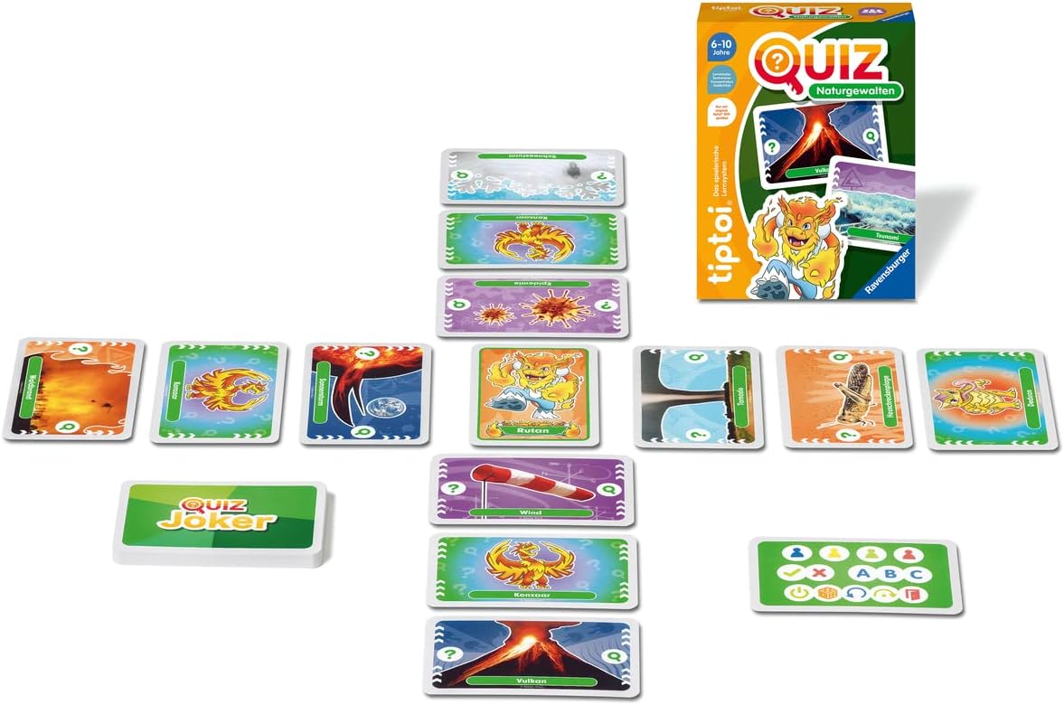 Detalle 2 de Ravensburger tiptoi Quiz Naturgewalten (00167) – Lern-Quizspiel ab 6 Jahren für 1–4 Spieler