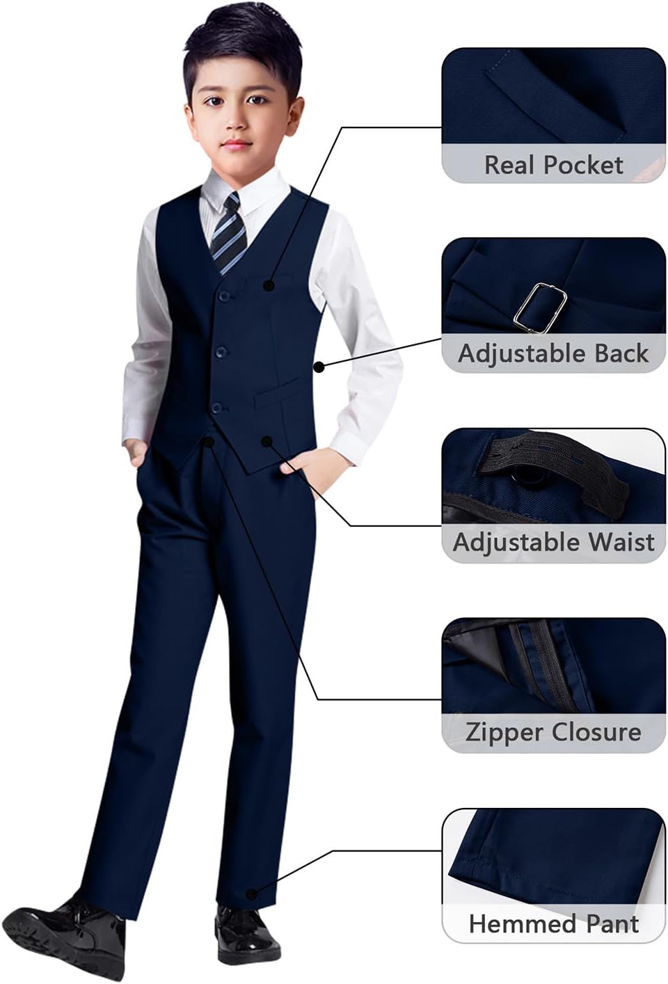 Thumbnail 2 de YuanLu Boys Suit Slim Fit 5-Piece 14