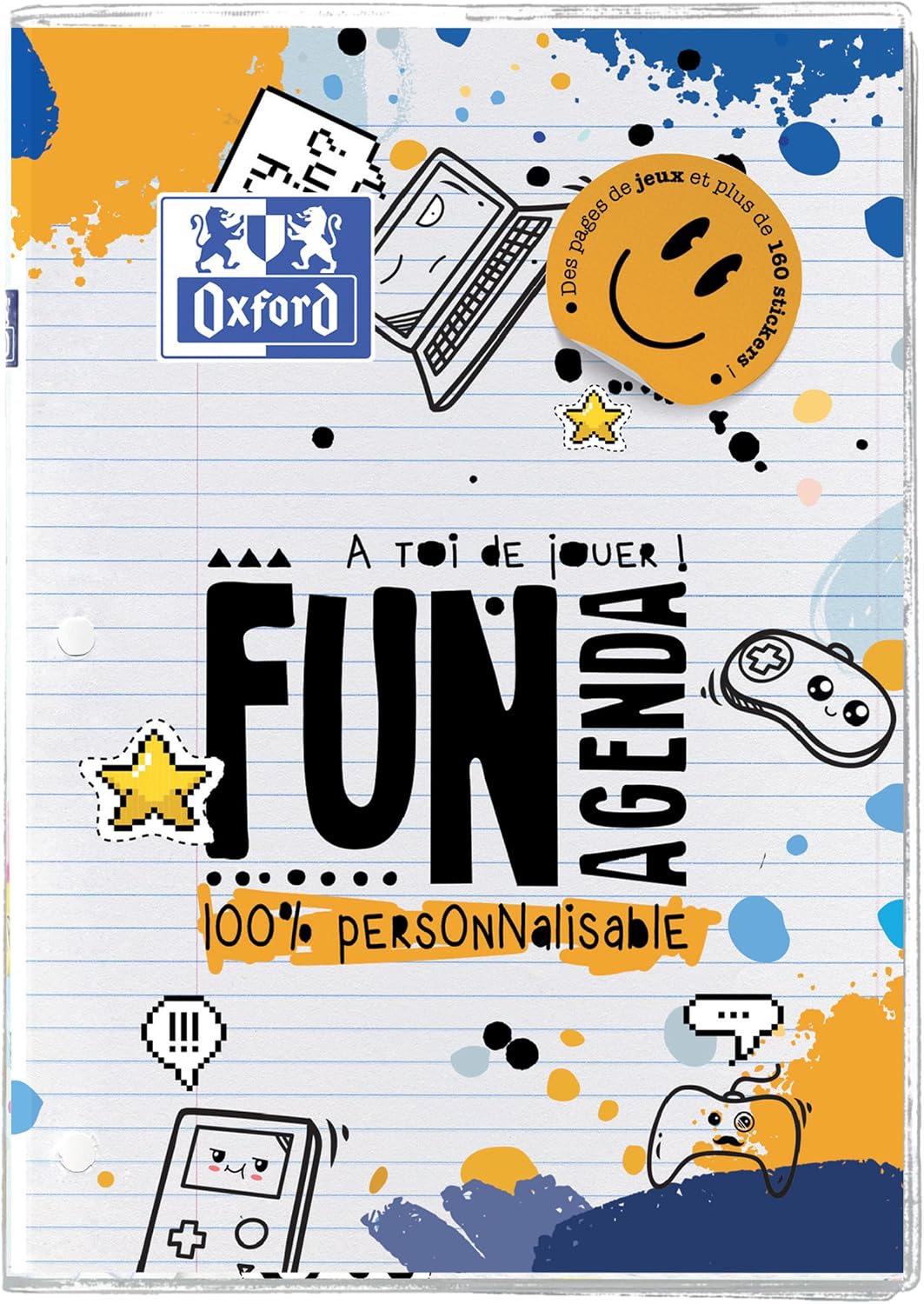 Detalle de Agenda Oxford Fun' Agenda personnalisable 12x18 cm – 1 jour par page, 352 pages