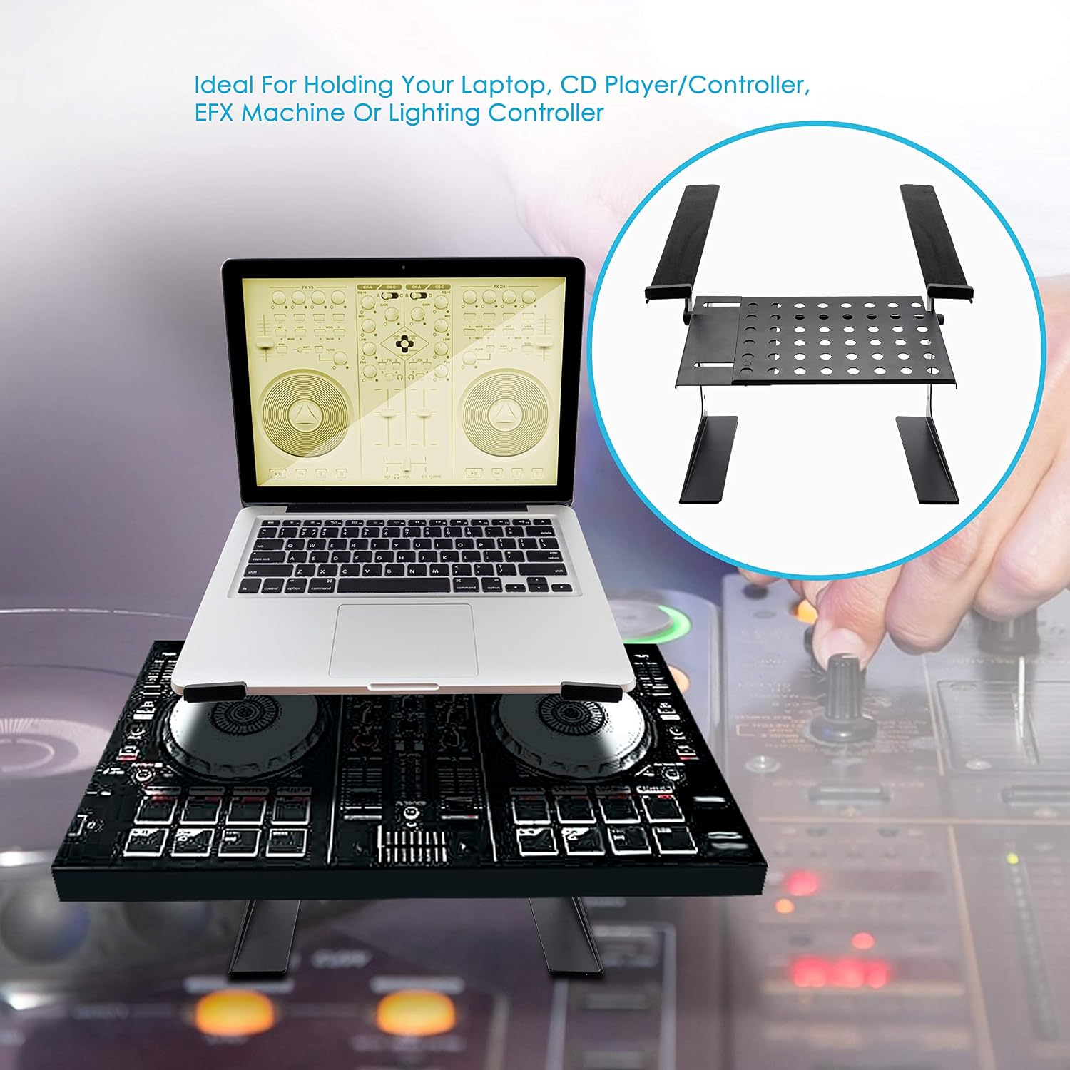 Detalle de Pyle Adjustable Laptop Stand, 8 lb Capacity