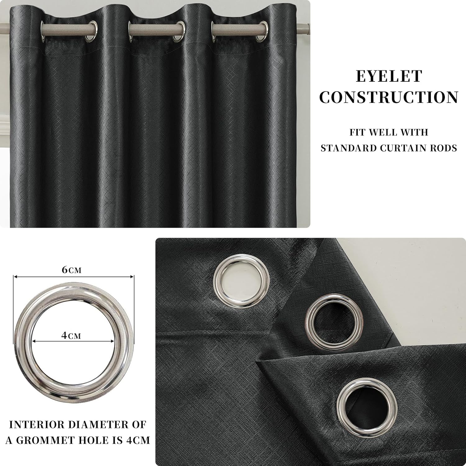 Thumbnail 5 de Ystyle Rideaux Intérieurs Lot de 2 – Rideaux Thermiques et Occultants Gris Foncé 140x260 cm