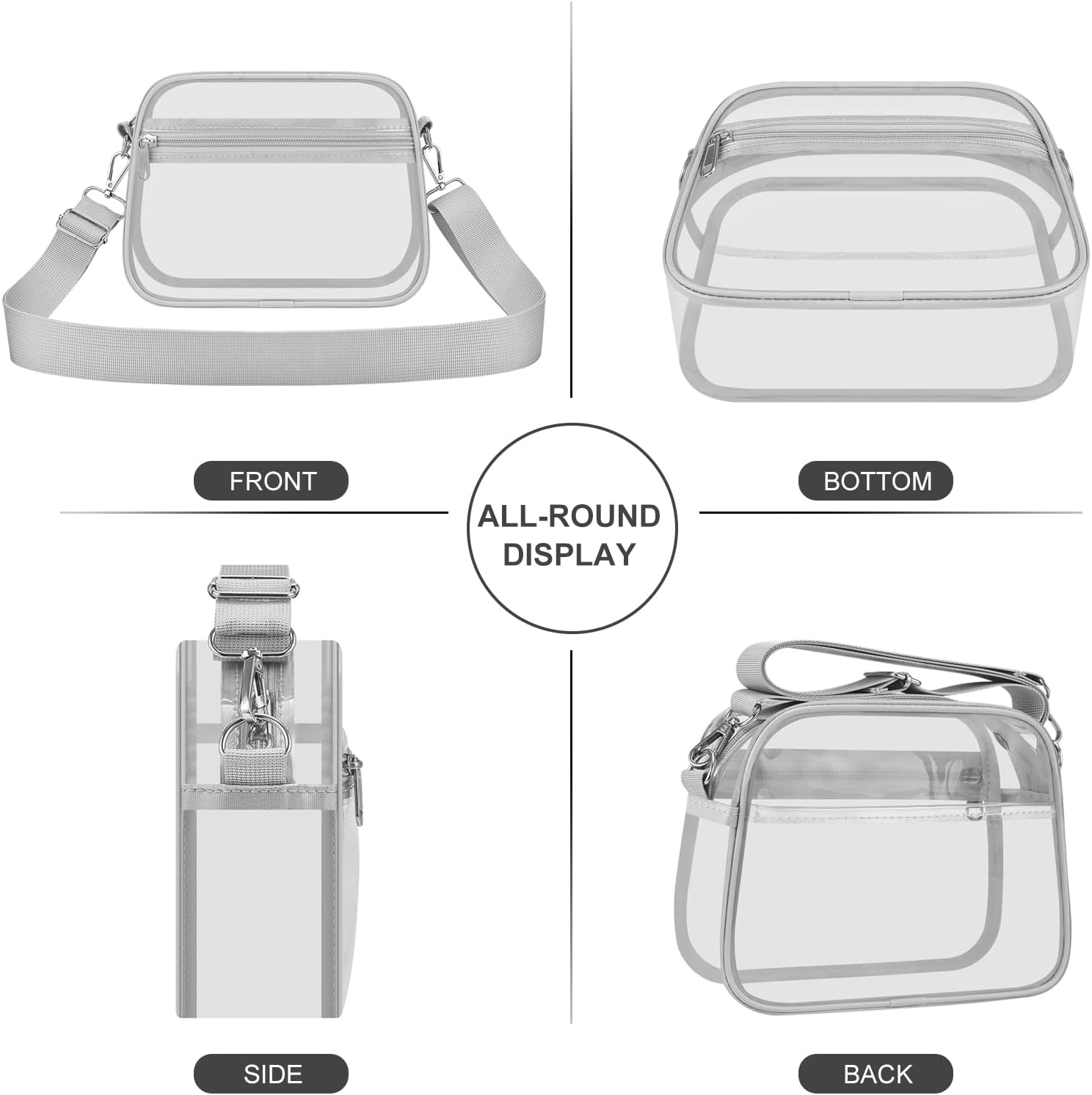 Detalle 1 de USPECLARE Clear Stadium Bag, 0.4 mm PVC with Adjustable Strap