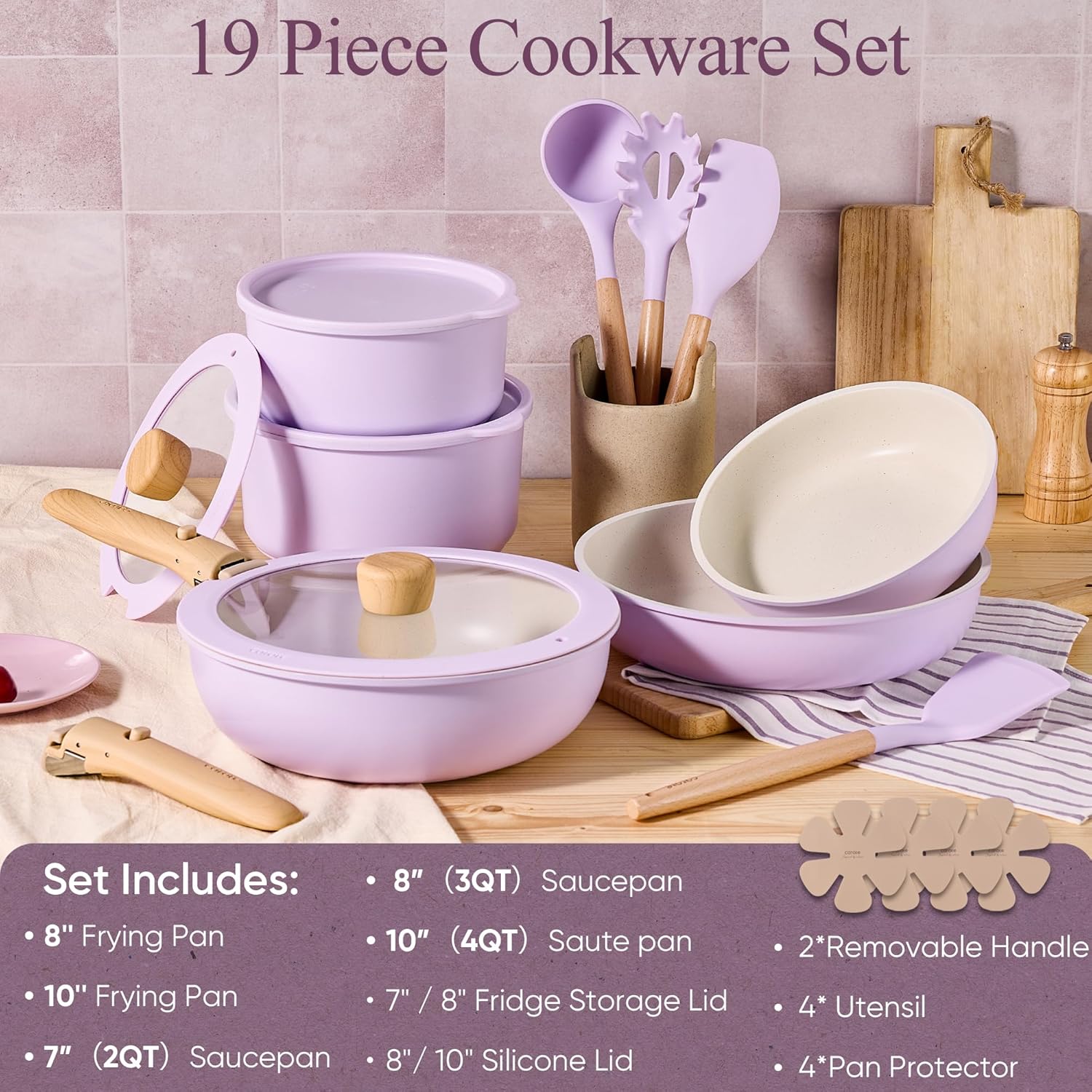 Detalle 2 de CAROTE 19pcs Nonstick Cookware Set