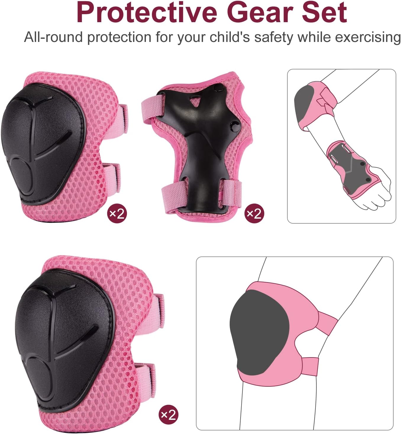 Detalle 2 de LZDMY Casque vélo enfant ajustable respirant (2 à 5 ans) avec protections