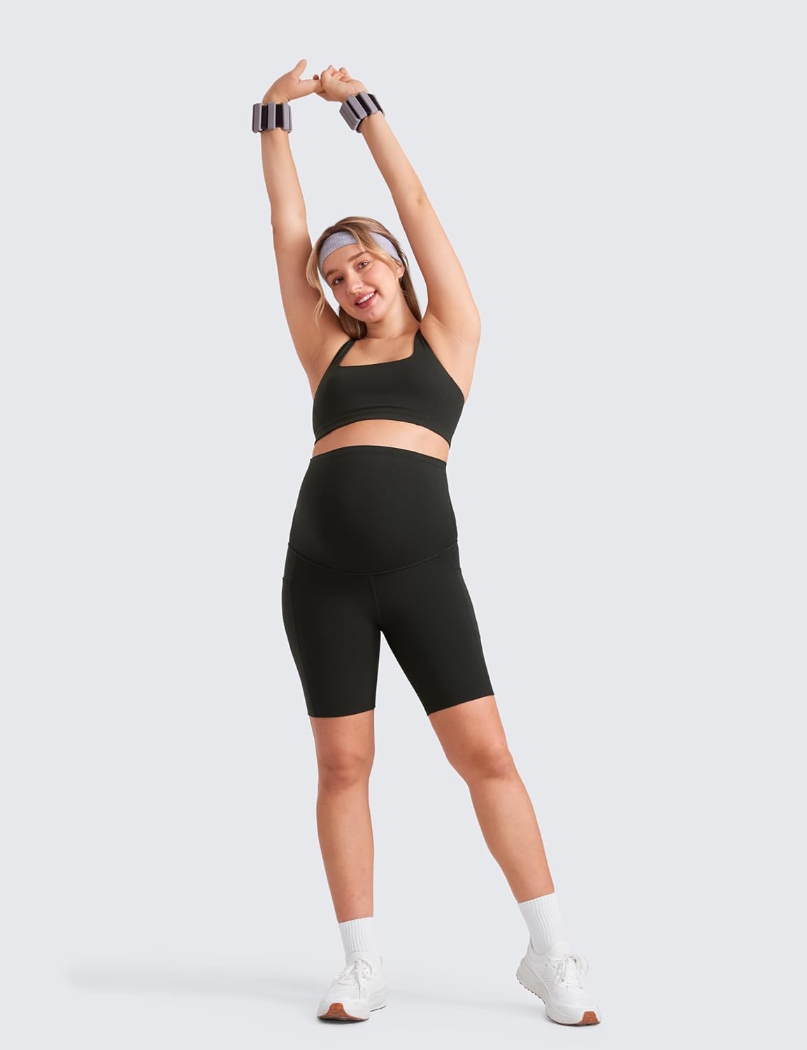 Detalle 2 de CRZ YOGA Donna Butterluxe maternità: pantaloncini yoga super elasticizzati con tasche