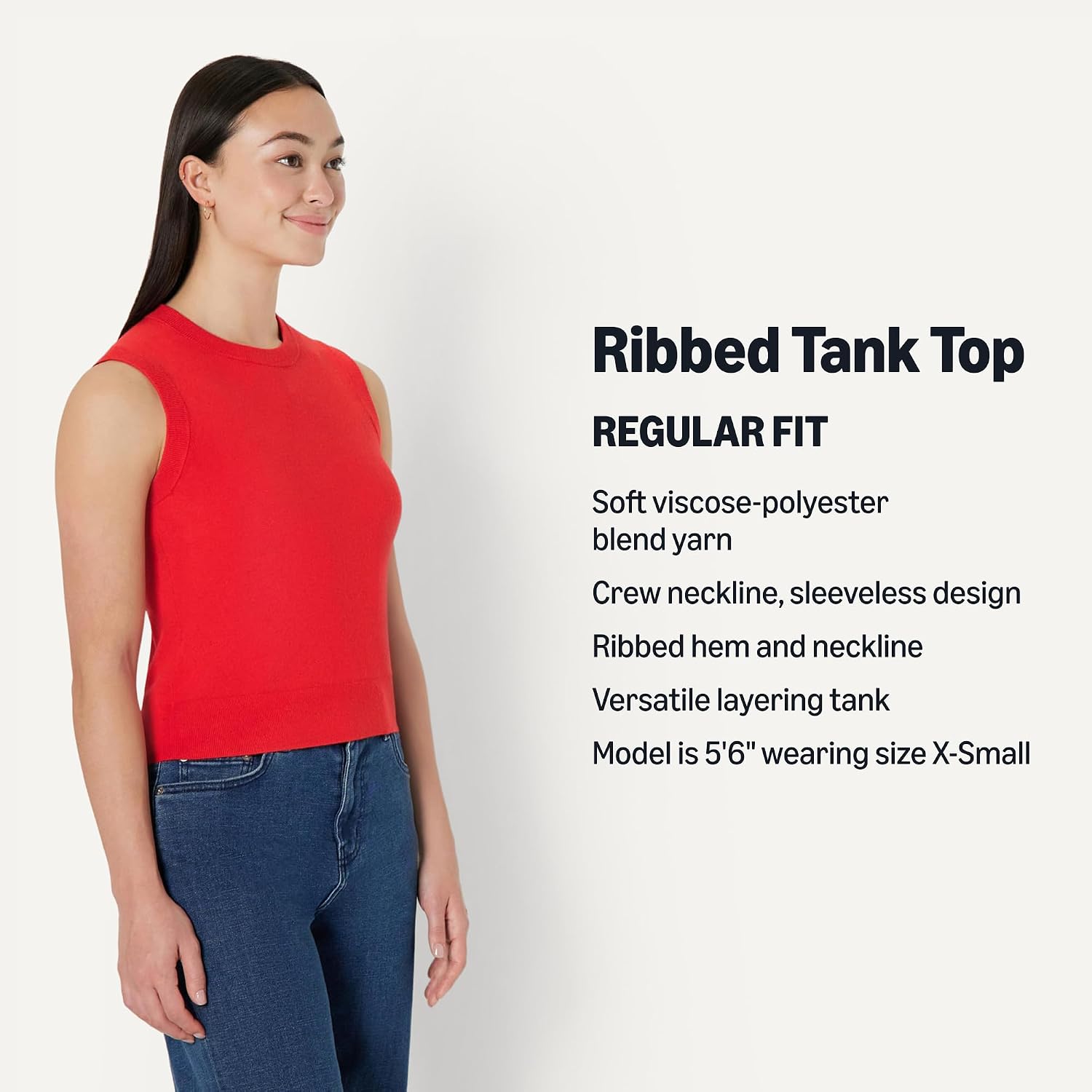 Detalle de Amazon Essentials Women's Regular-Fit Crew Neck Knitted Vest