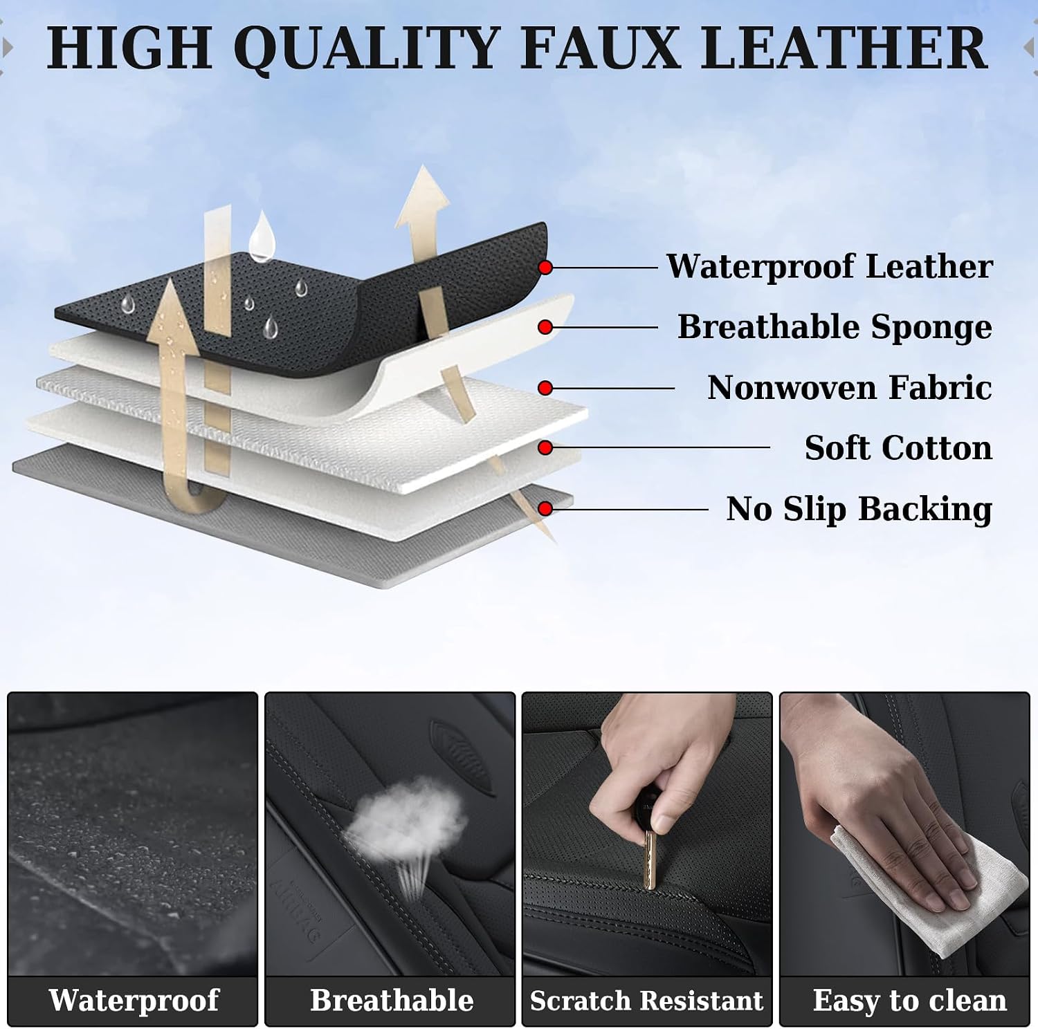 Thumbnail 4 de Coverado Leather Seat Covers Full Set
