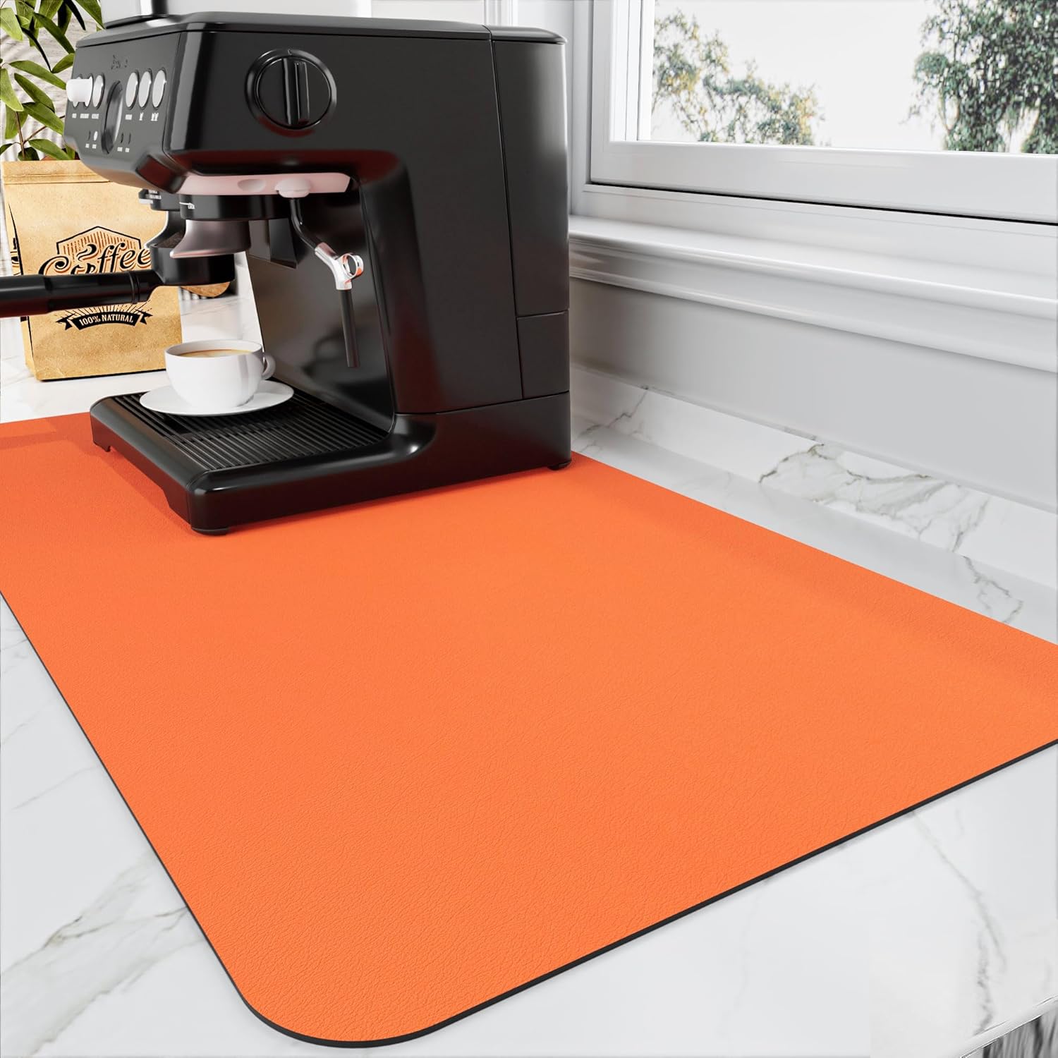 Thumbnail 6 de HotLive Coffee Mat - Absorbent Hide Stain Rubber Backed Dish Drying Mat for Kitchen Counter