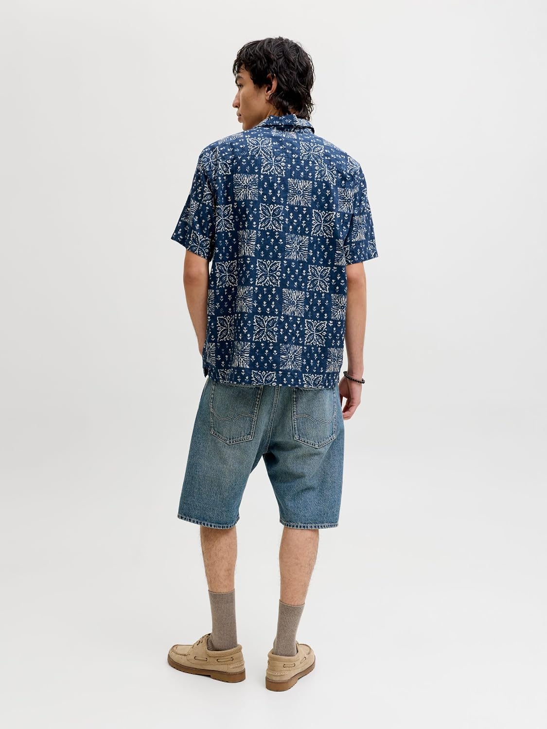 Detalle 2 de Jack & Jones Jprblulyon Print Dobby S/S Shirt SN Uomo