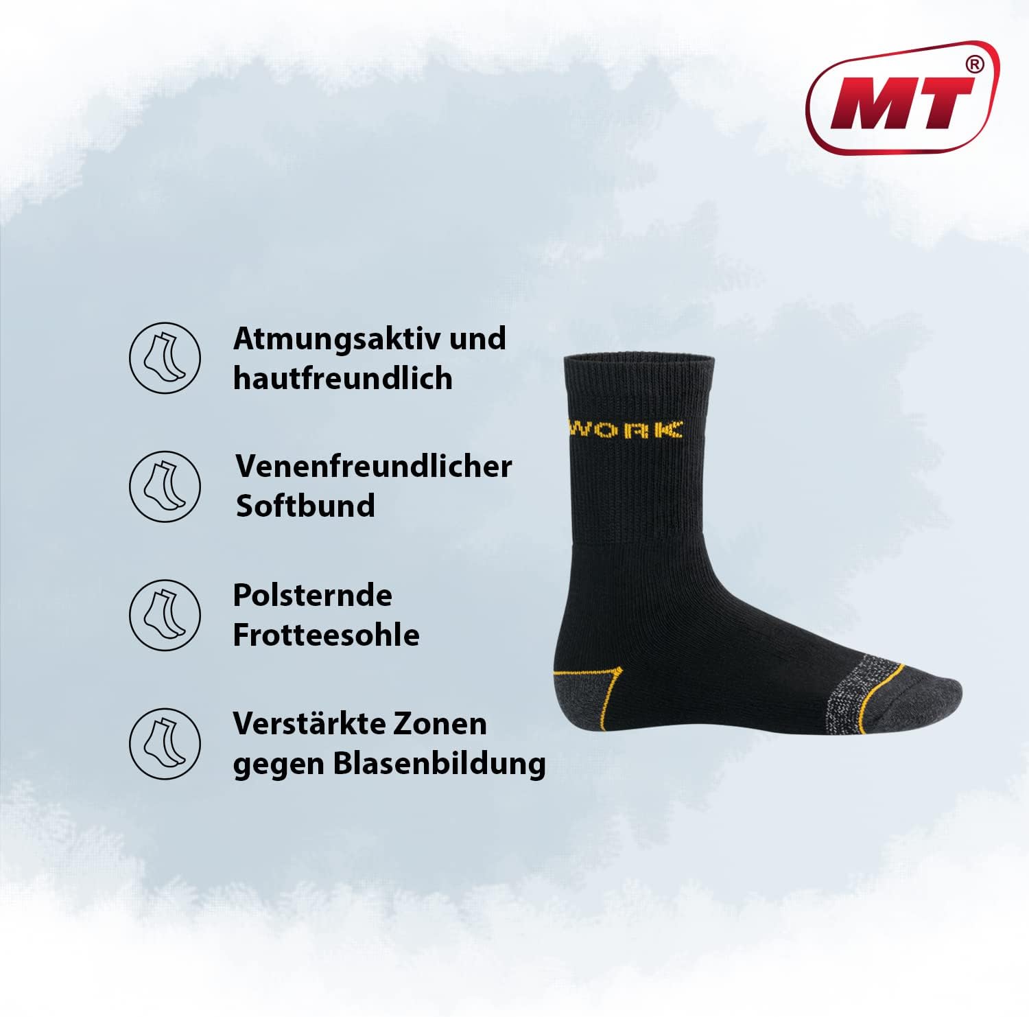 Thumbnail 1 de MT Men's Work and Leisure Socks, Reinforced Heel and Toe, Terry Sole