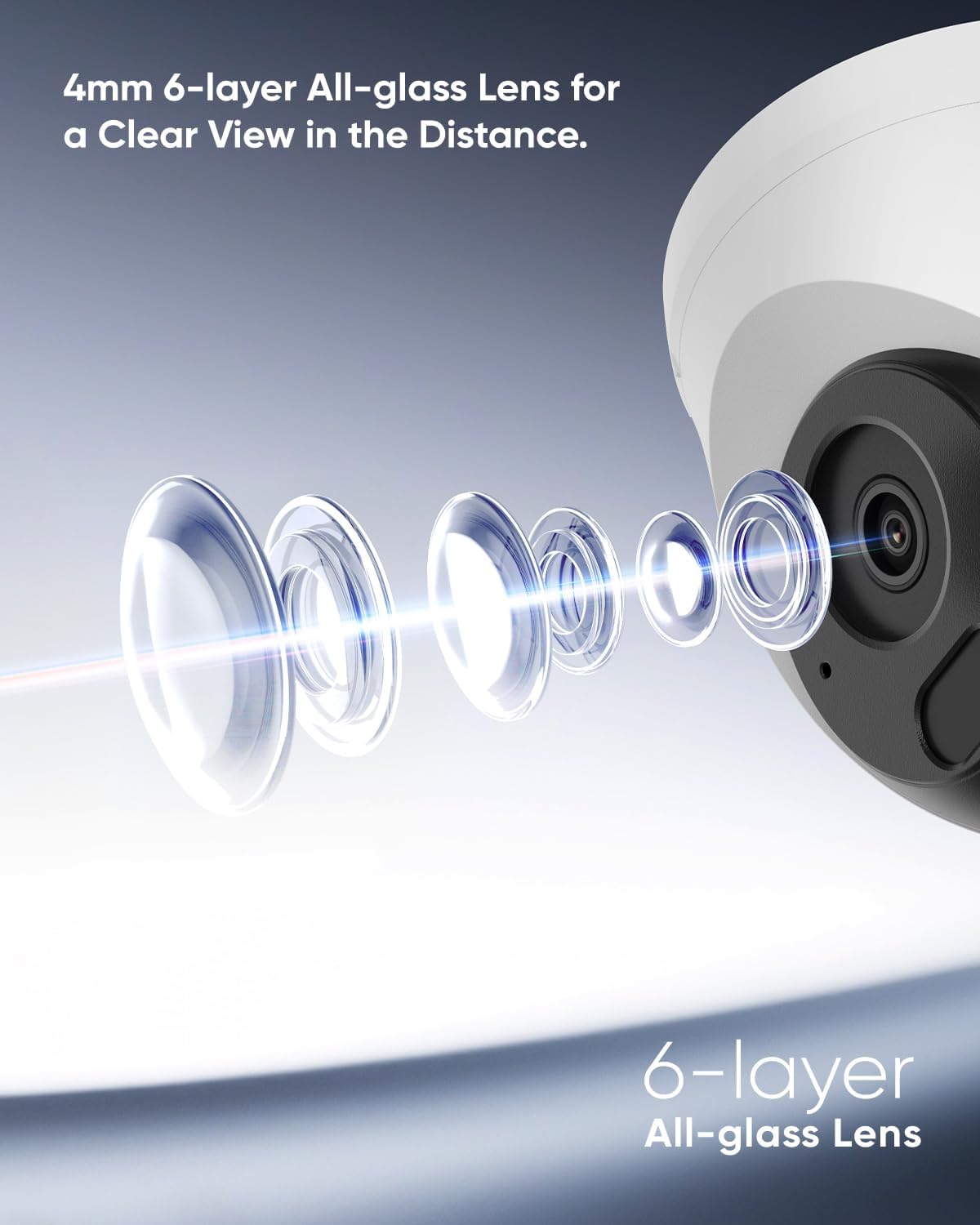 Detalle 2 de SANNCE 3MP PoE outdoor security camera with audio, 30m night vision and IP67 weatherproof housing