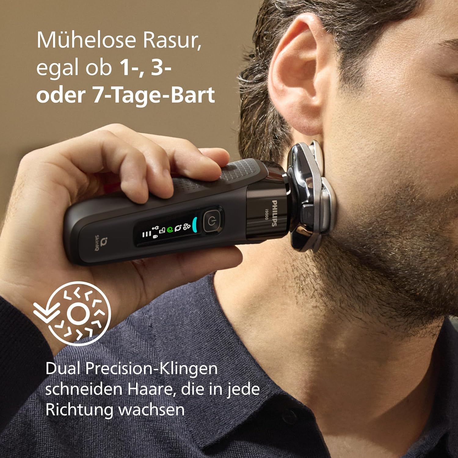 Detalle de Philips Rasierer i9000 (X9000/10): Nass- und Trockenrasur mit SkinIQ-Technologie