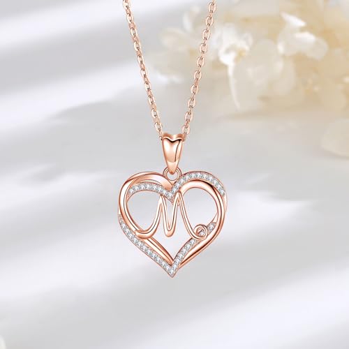Thumbnail 8 de INFUSEU Collar Oro Rosa con Colgante Letra en Corazón para Mujer – 20 Pulgadas