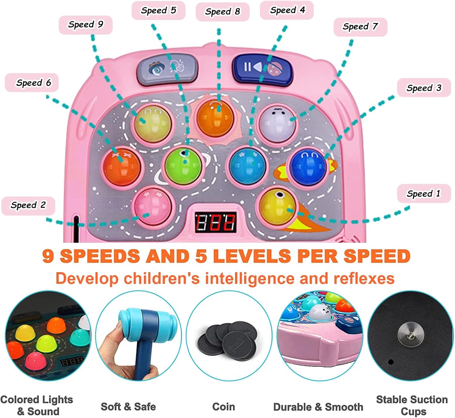 Detalle 2 de Whack Game Mole for Kids 2-player Whack-A-Mole