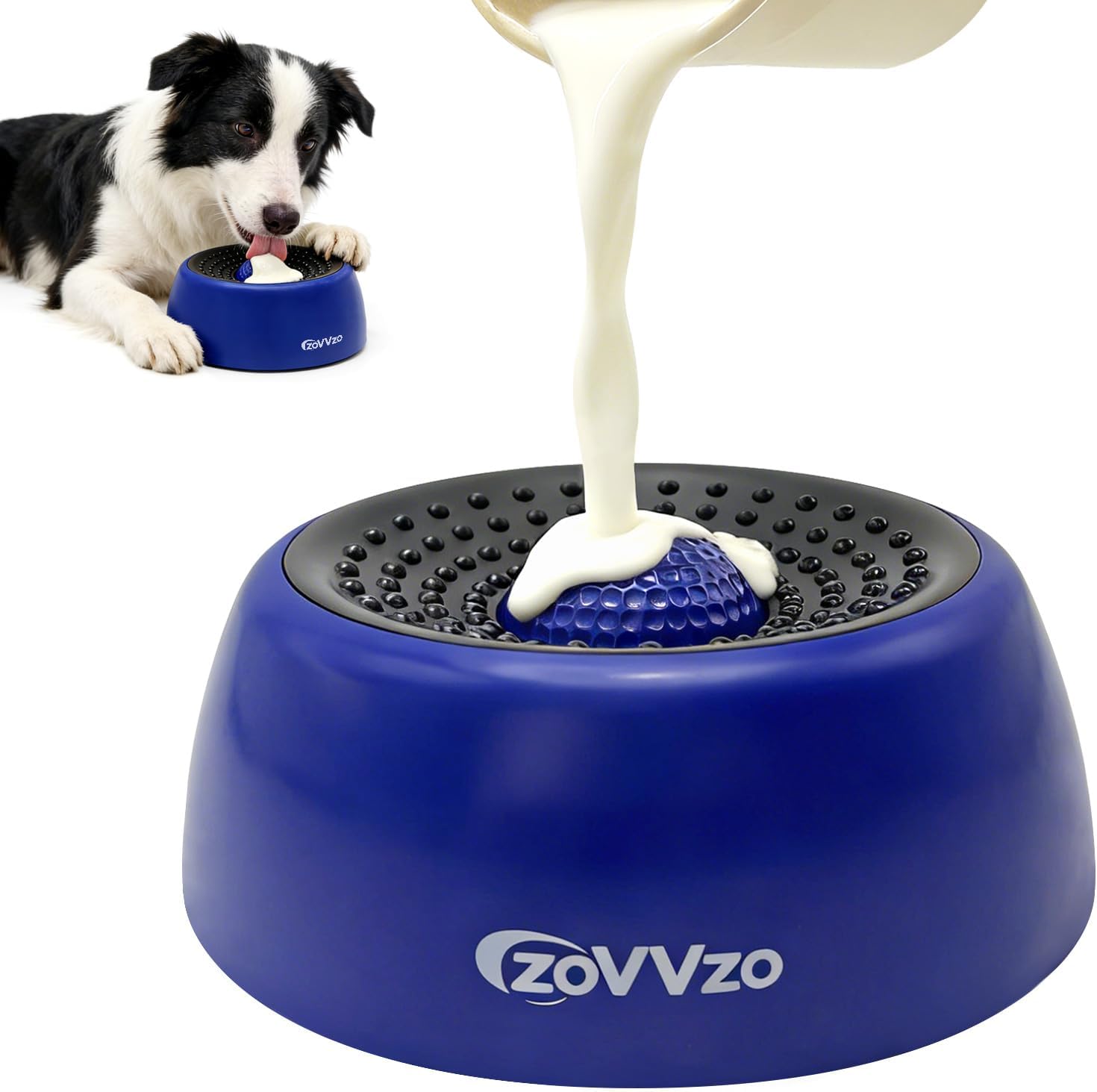 Thumbnail 6 de zoVVzo Rolling Ball Slow Feeder Dog Bowl, Red, Non-Slip Base for Wet Food
