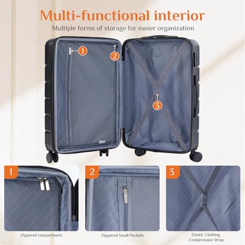 Detalle de Sweetcrispy 21 Inch Carry On Luggage with Spinner Wheels
