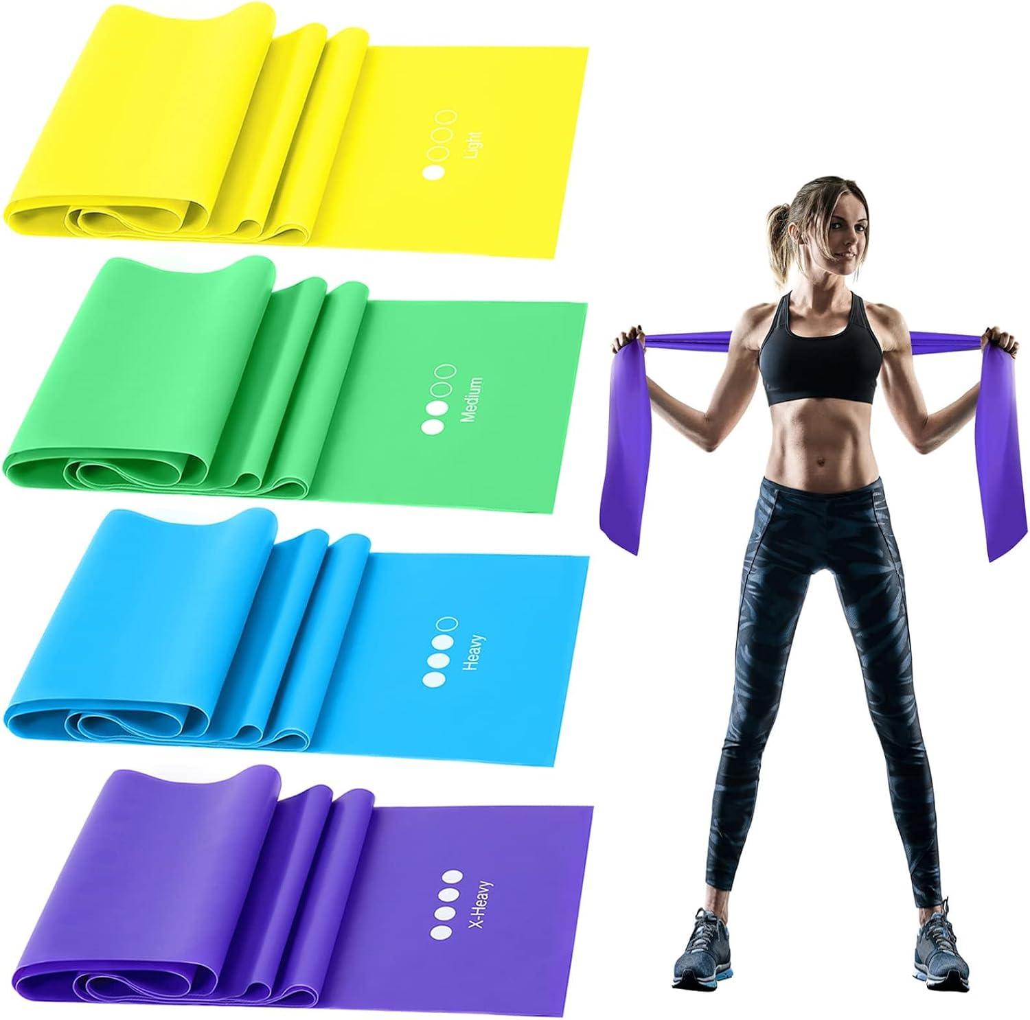 Detalle de GIEMIT Resistance Bands Set 4 Levels 59in