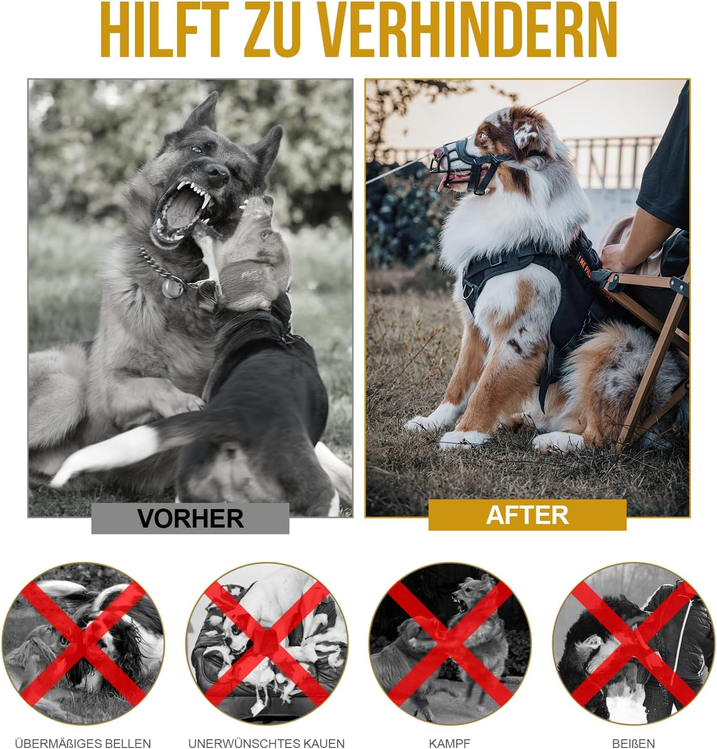 Detalle 2 de OneTigris Museruola per cani in mesh morbido: comfort, sicurezza e controllo per taglie medie e grandi