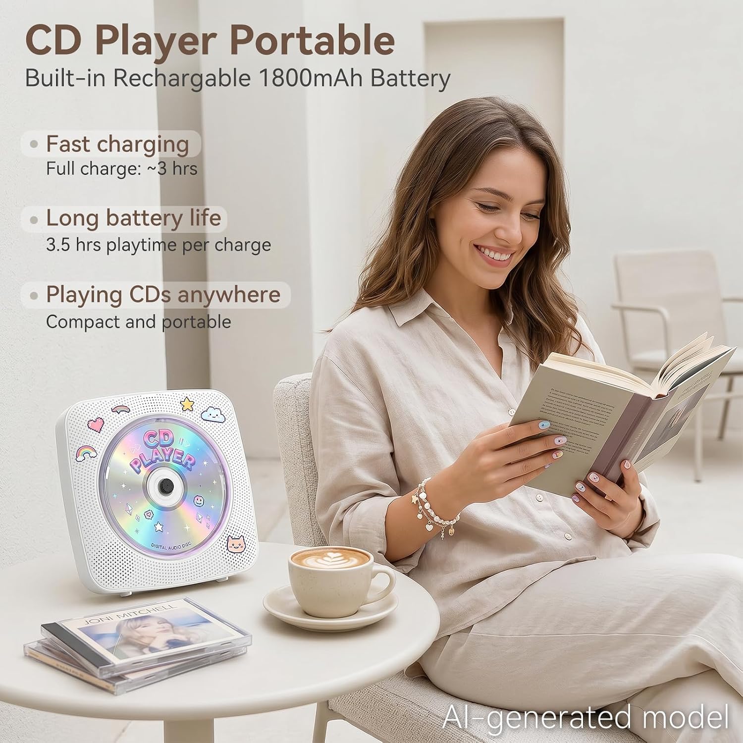 Thumbnail 1 de Kegaudio Desktop Wall CD Player 1800mAh
