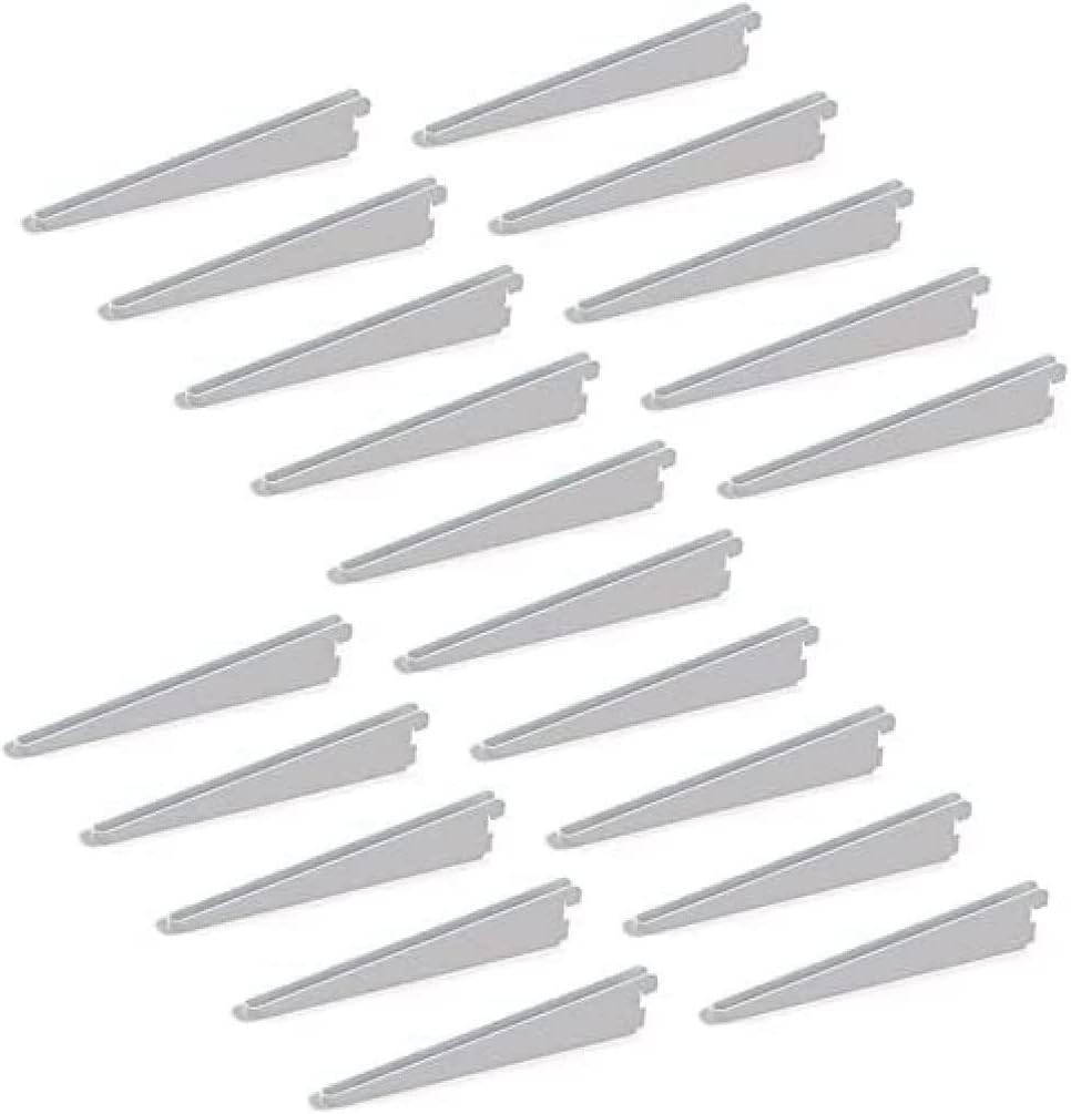 Thumbnail 6 de Emuca 7908712 Reggimensole per mensola con profilo cremagliera doppia, 20 pezzi, bianco