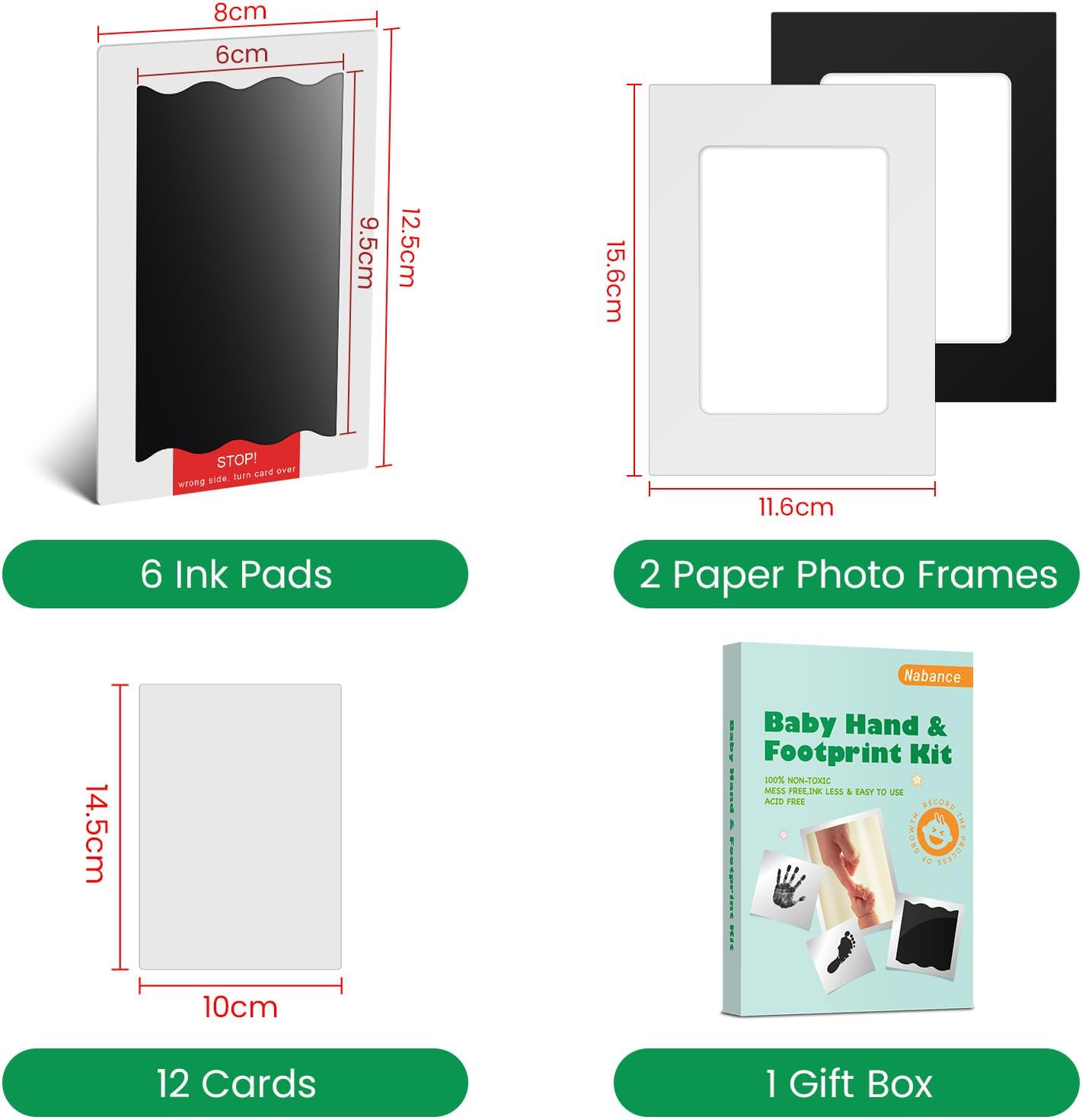 Thumbnail 1 de Nabance Baby Hand & Footprint Kit – Inkless, Clean Prints with Photo Frames