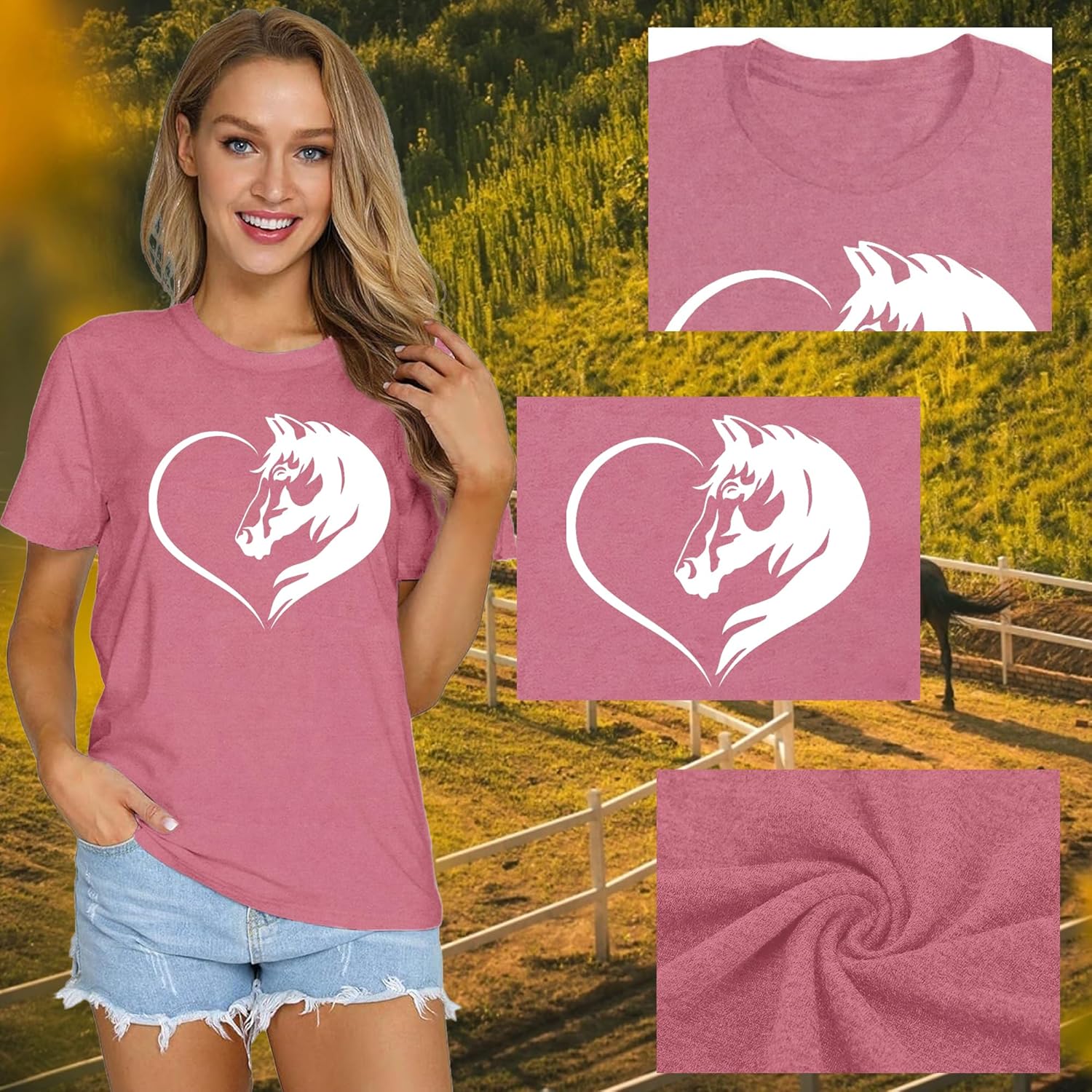 Detalle 2 de Qskall horse T shirt, 60% polyester