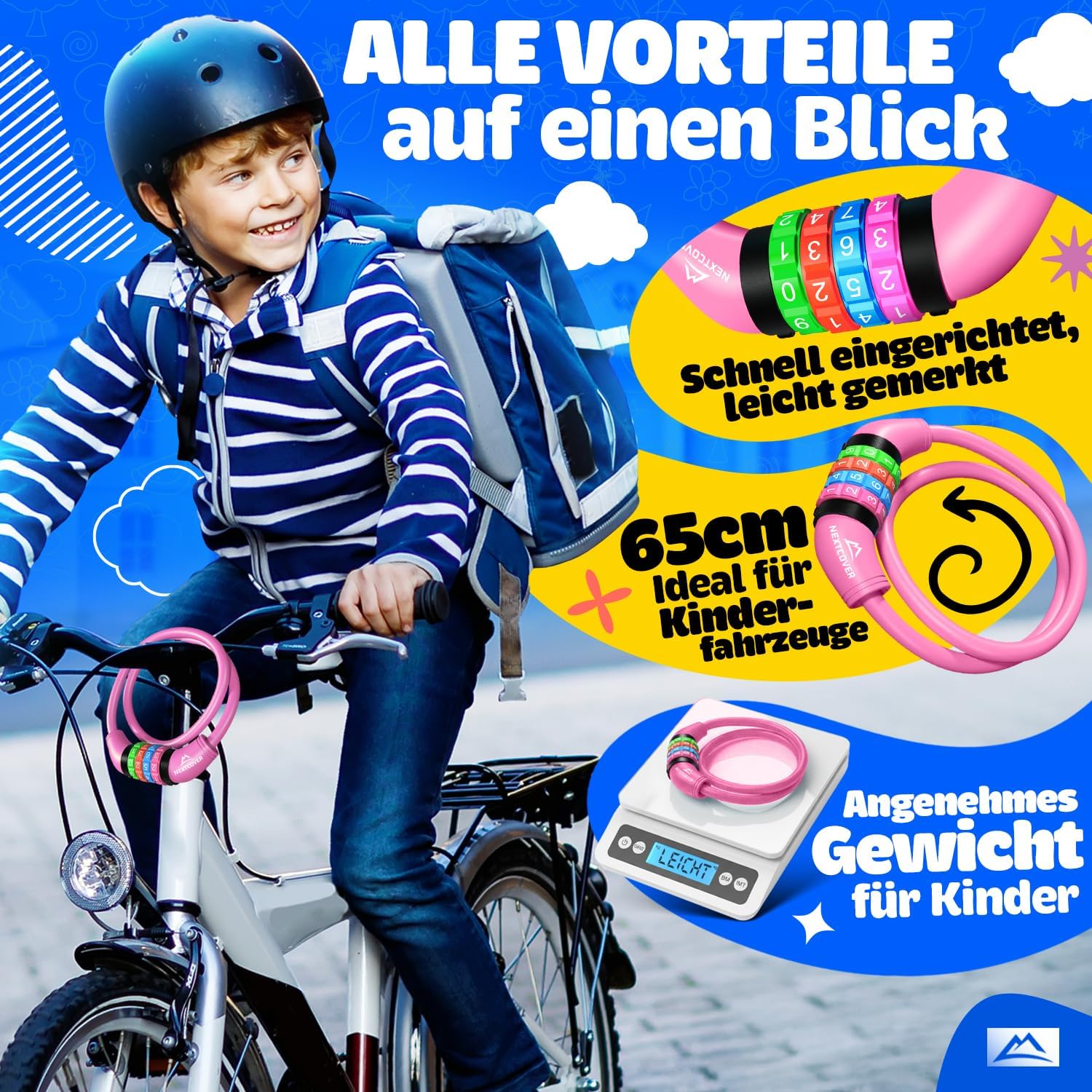 Detalle 2 de Nextcover NEXTCOVER® Zahlenschloss Kinder 90 cm