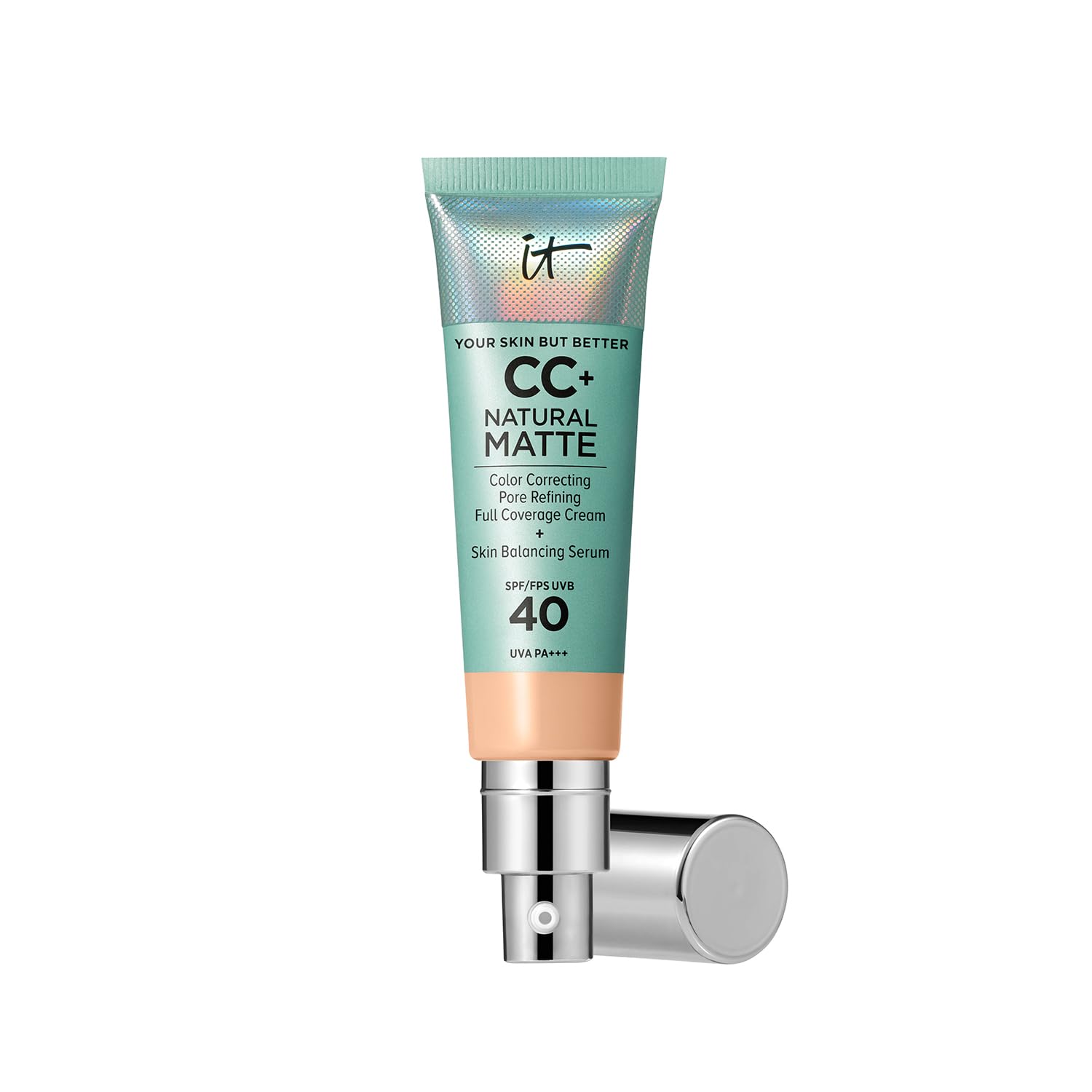 Detalle de IT Cosmetics Your Skin But Better CC+ Cream Natural Matte SPF40 – Feuchtigkeitsreiche Foundation mit Serum, 32 ml