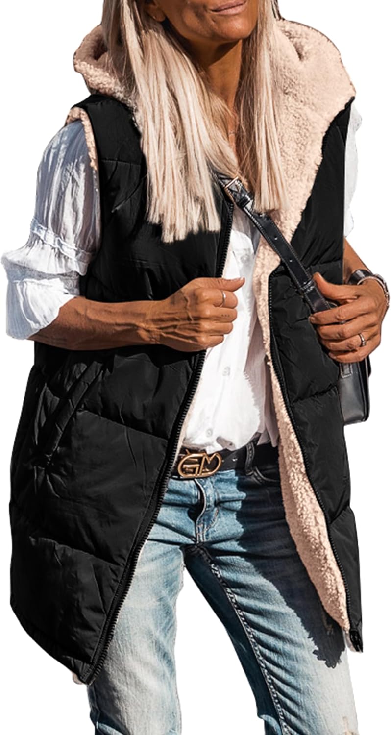 Thumbnail 4 de PRETTYGARDEN 2026 Reversible Long Fleece Vest