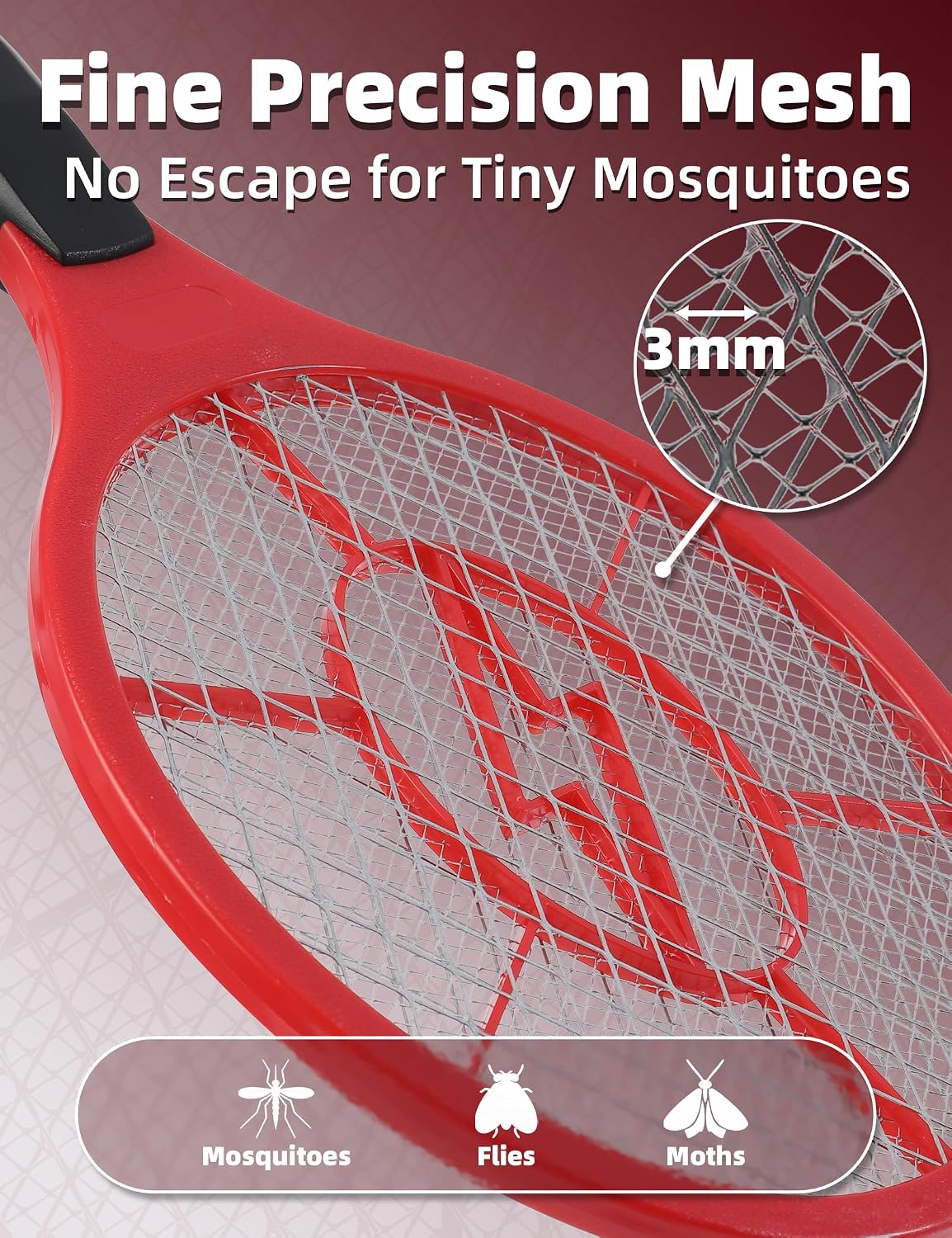 Detalle de Electric Fly Swatter 2 Pack (Red & Blue) — Battery Powered Bug Zapper Racket